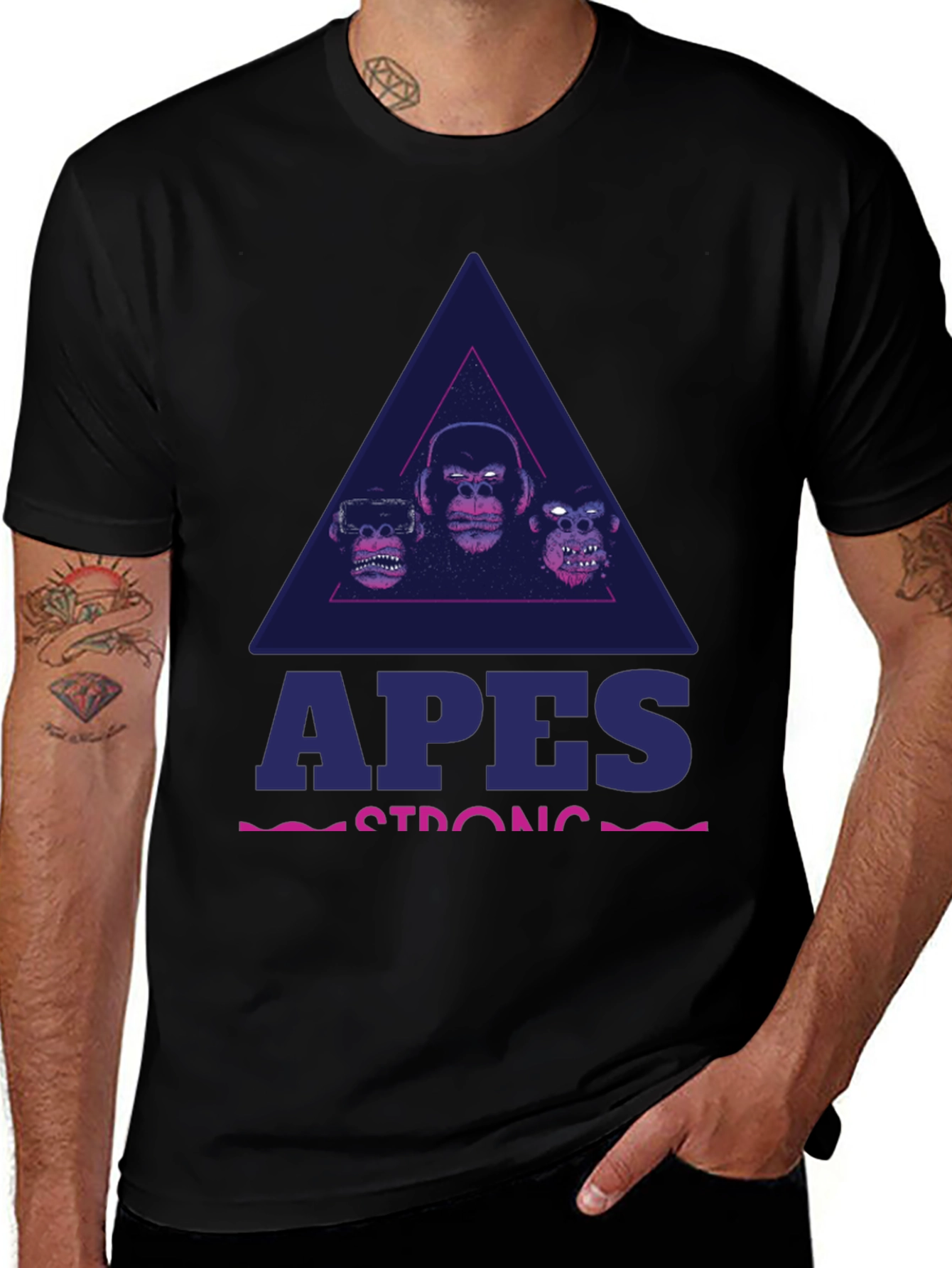 Variant 3 of Apes Strong Black Graphic T-Shirt