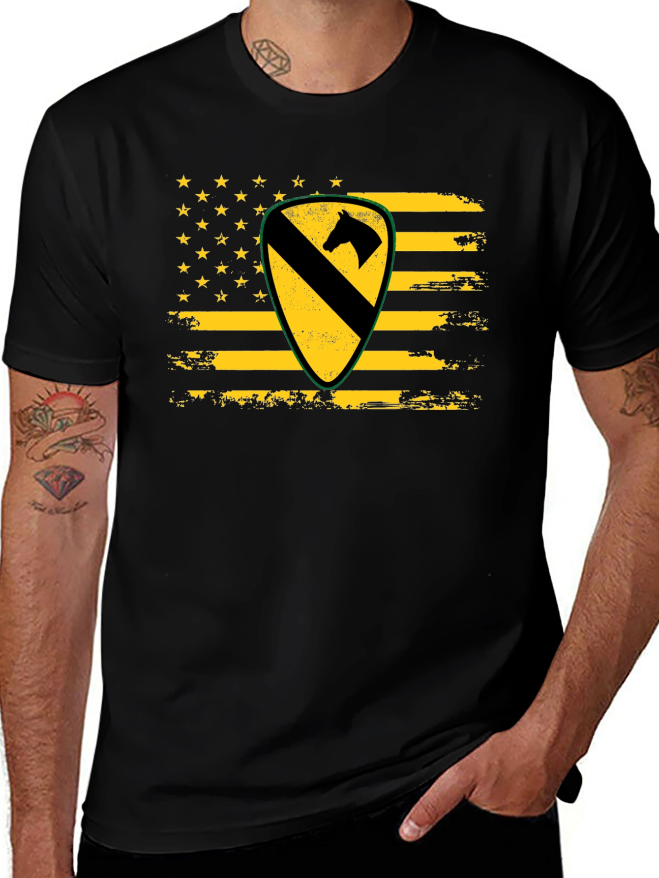 Variant 17 of 1st Cavalry Division US Flag T-Shirt