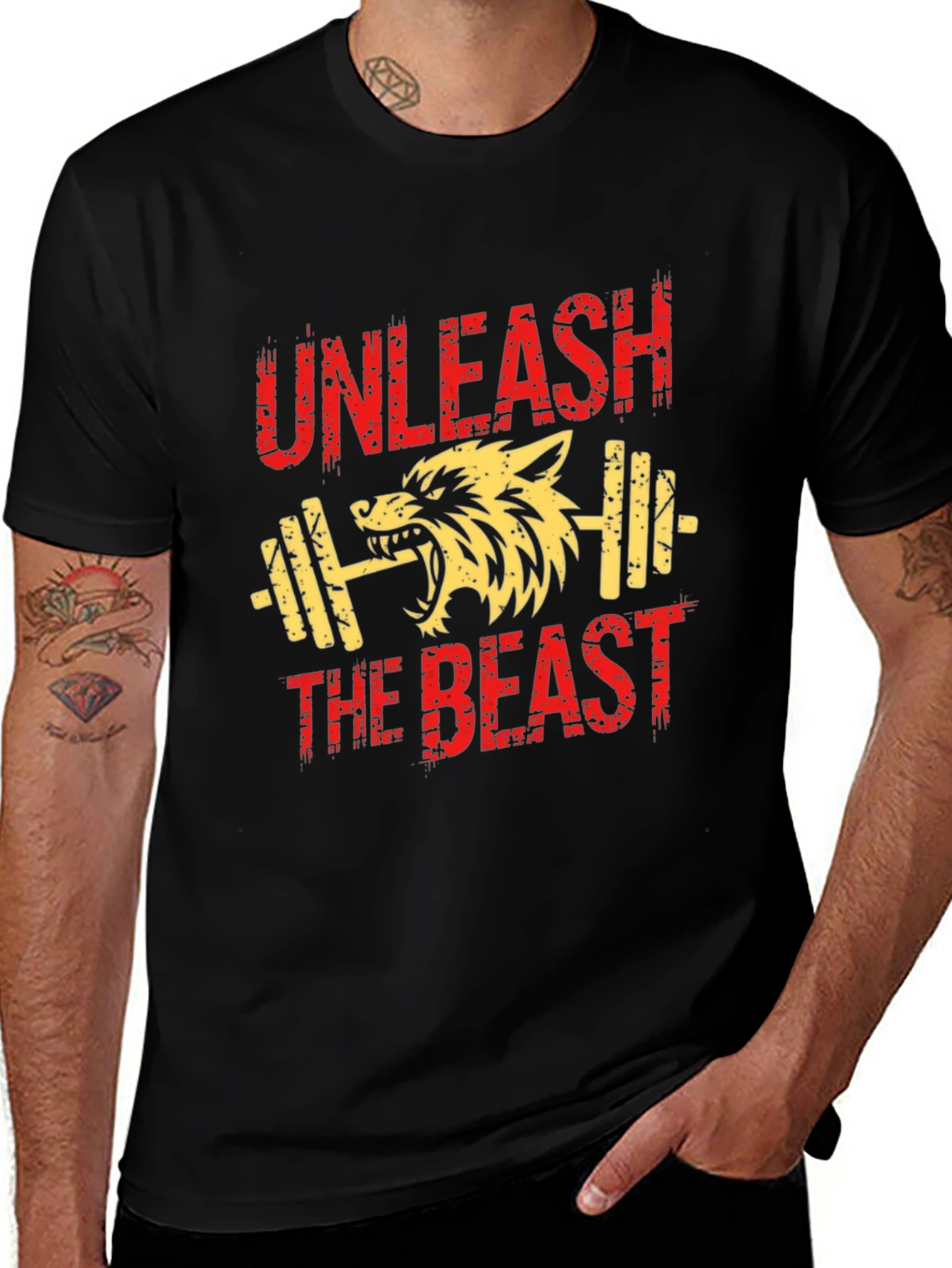 Variant 23 of Unleash the Beast Workout T-Shirt - Black