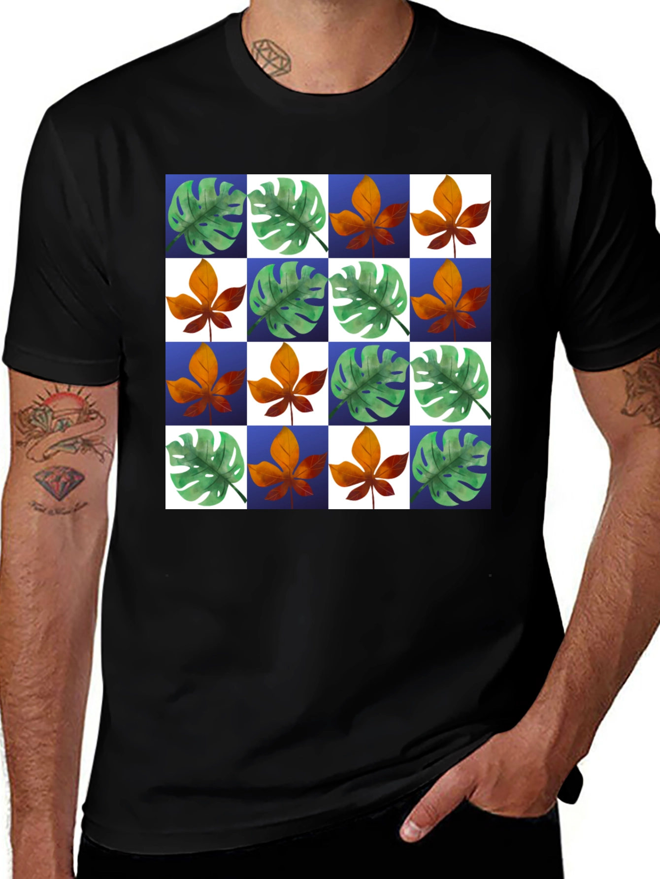 Variant 11 of Leaf Pattern T-Shirt
