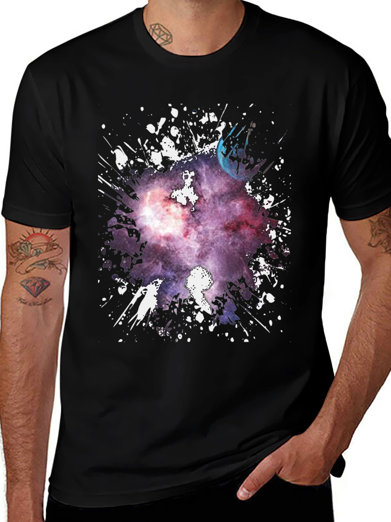 Variant 21 of Galaxy Print Black T-Shirt