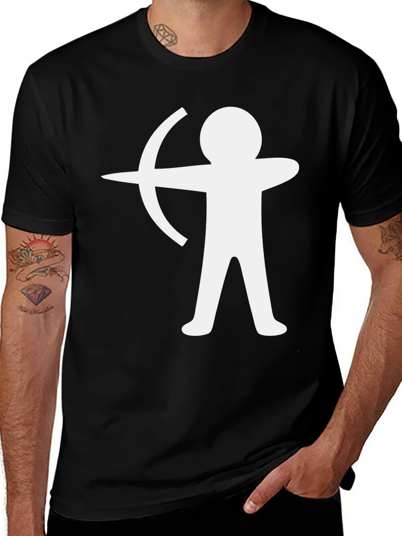 Variant 30 of Archer Graphic Tee - Black Cotton T-Shirt