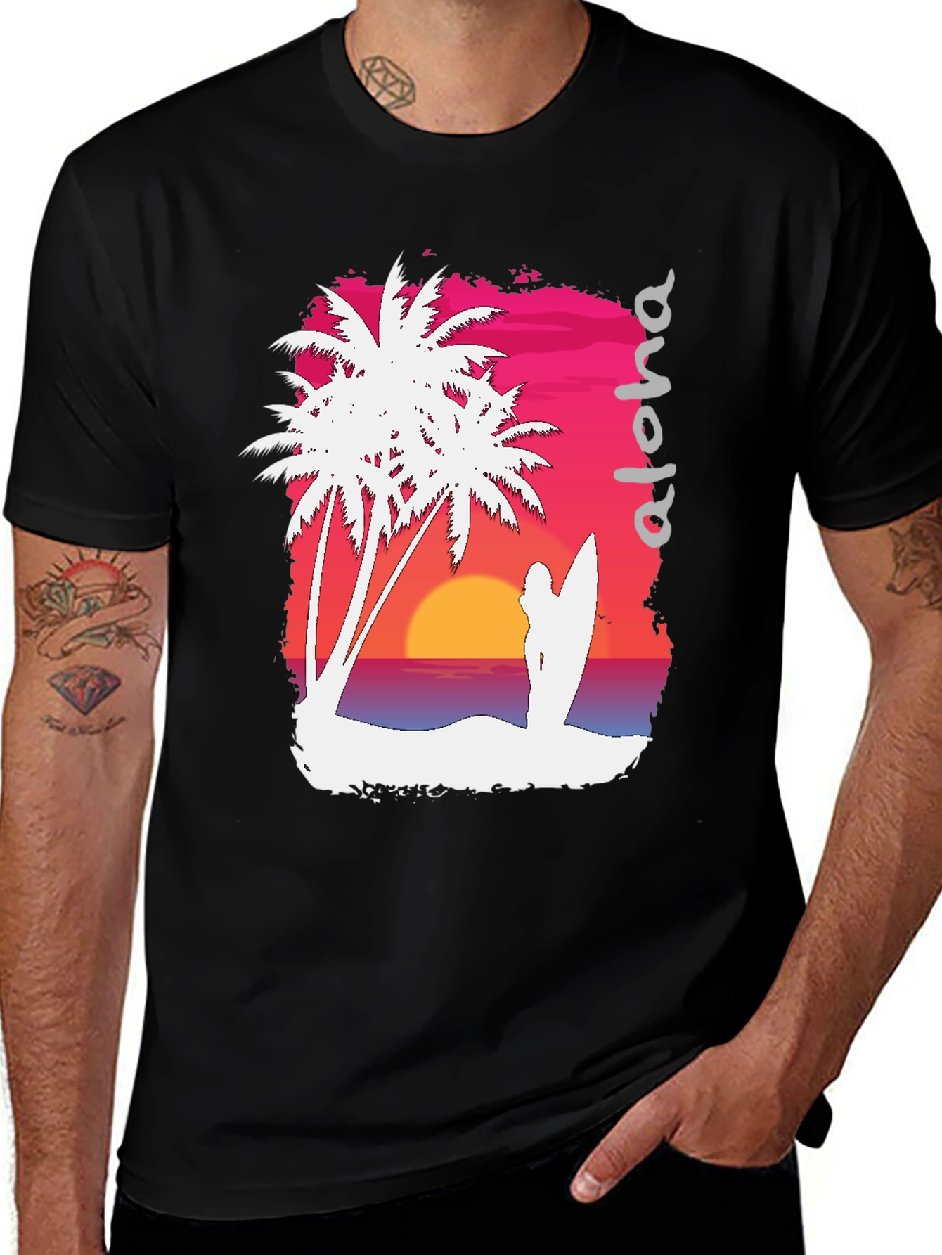Variant 12 of Aloha Sunset Graphic Tee - Tropical Vibe