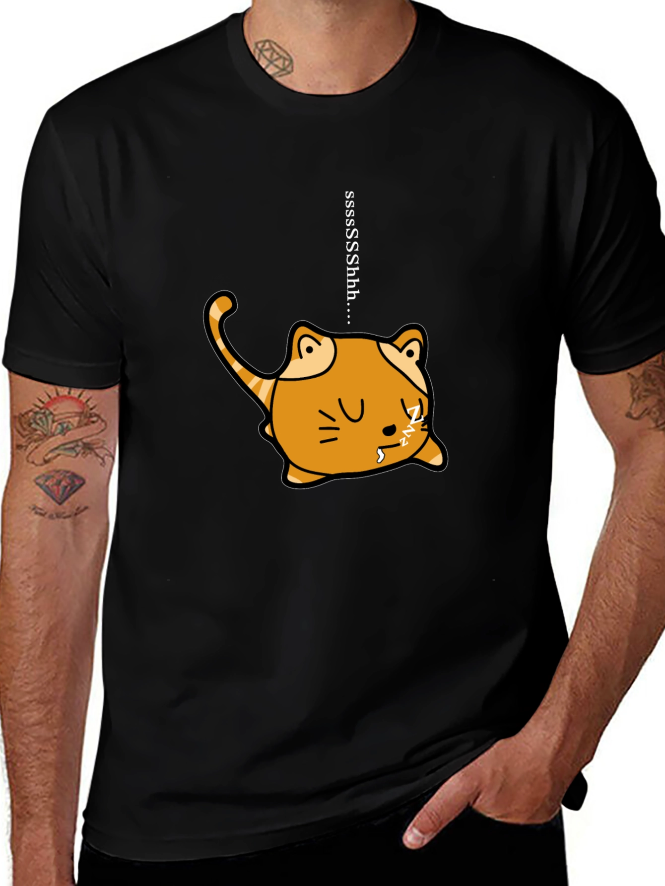 Variant 26 of Sleeping Cat Graphic Tee - Funny & Cute