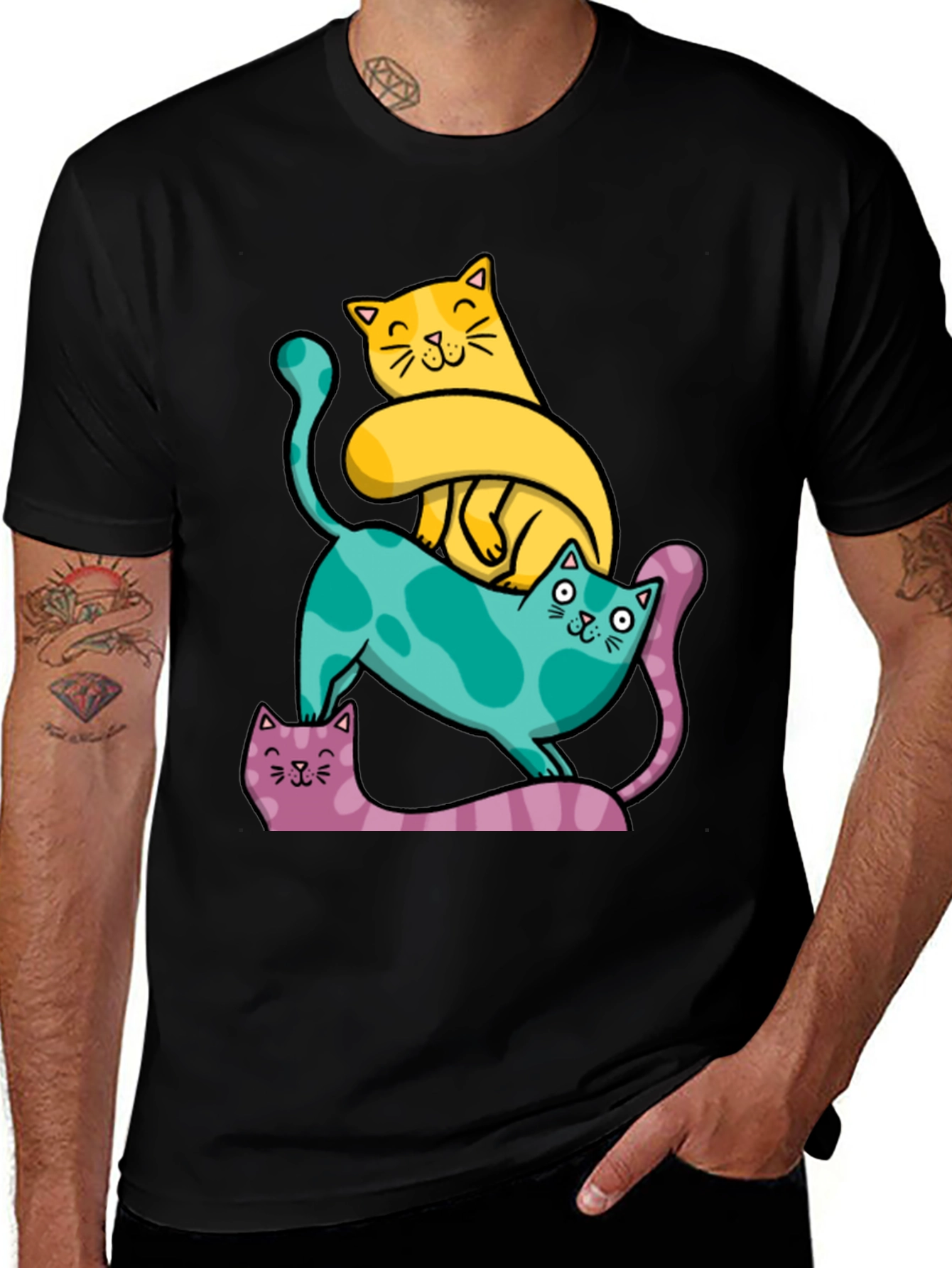 Variant 3 of Cute Cats T-Shirt - Whimsical Design