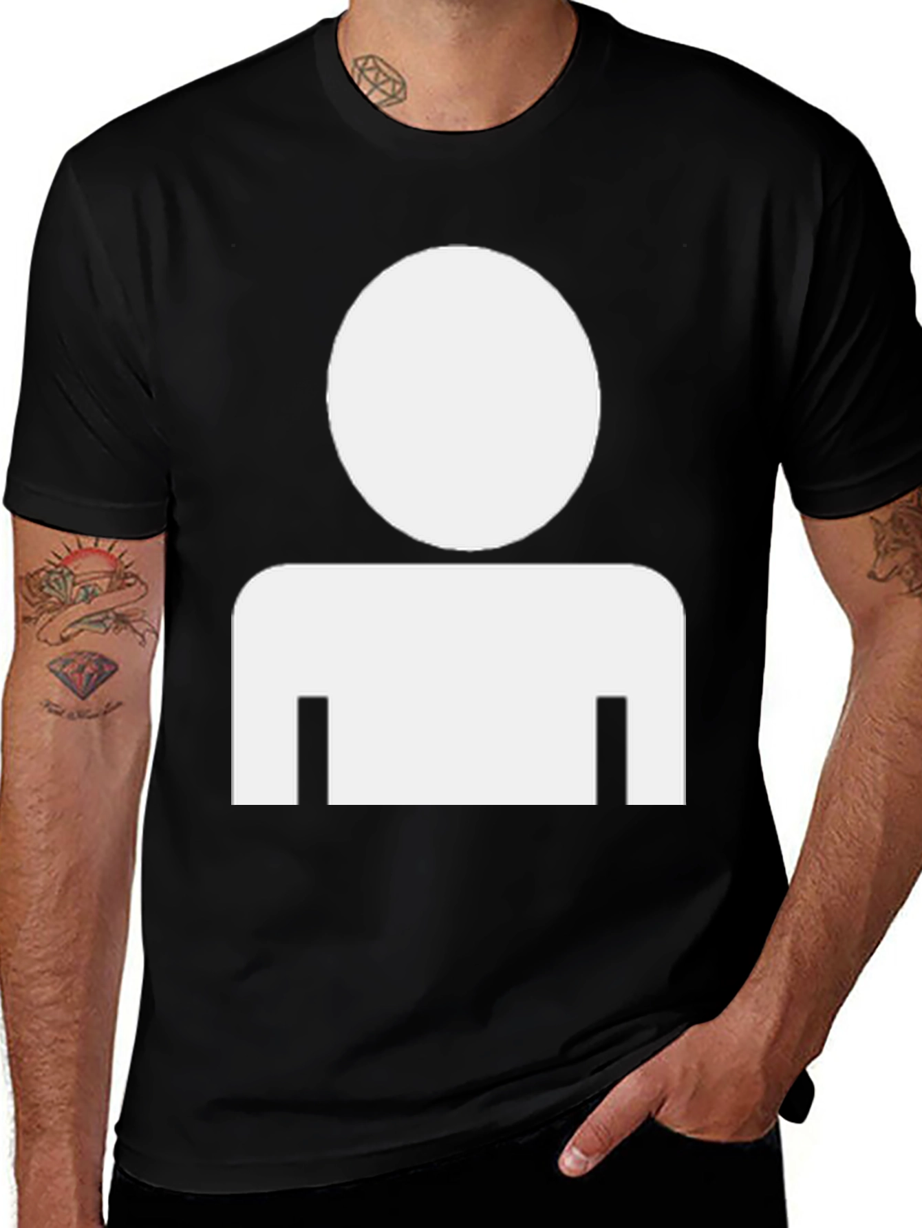 Variant 11 of Minimalist Profile Icon Black T-Shirt