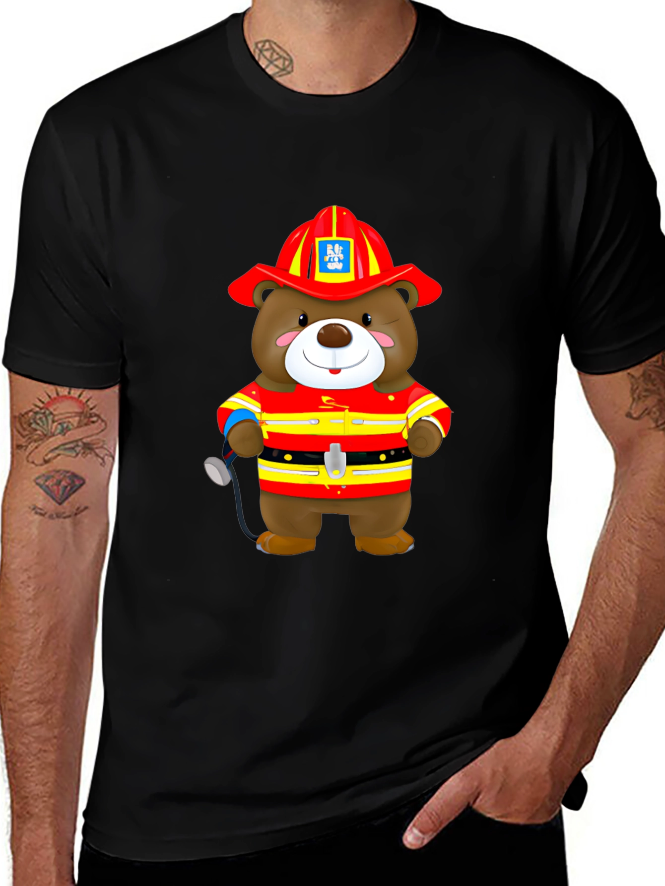 Variant 27 of Firefighter Bear Graphic T-Shirt