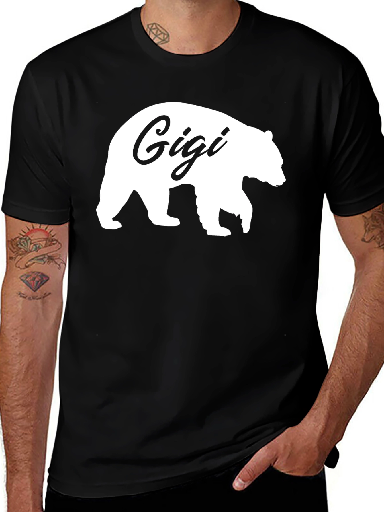Gigi Bear T-Shirt - Black Crew Neck Tee