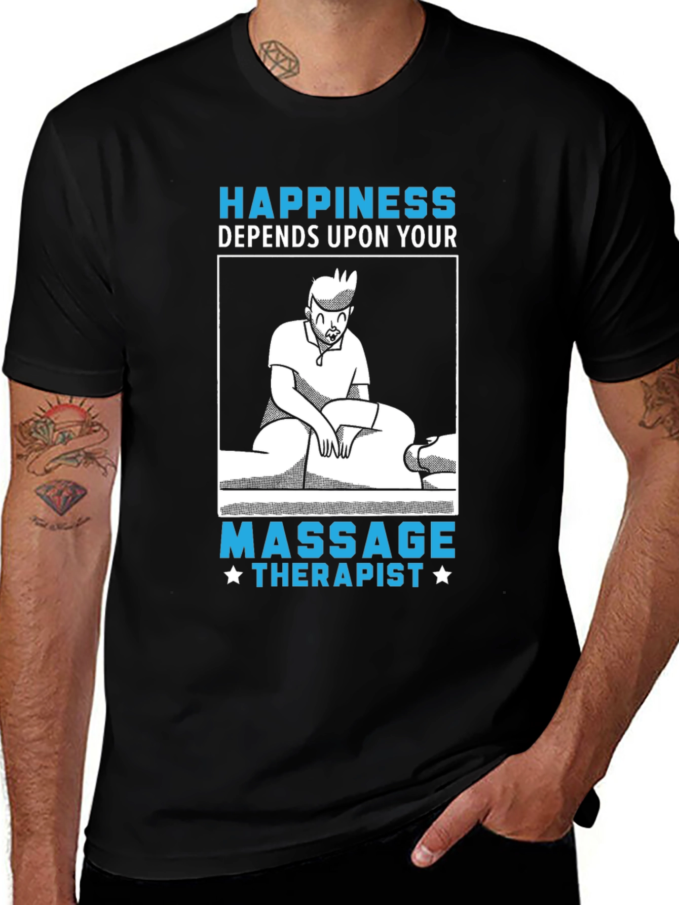Variant 5 of Massage Therapist Graphic Tee - Happiness