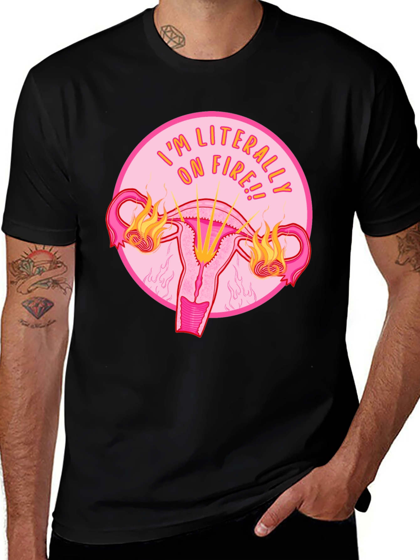 Variant 14 of I'm Literally On Fire Uterus Graphic Tee