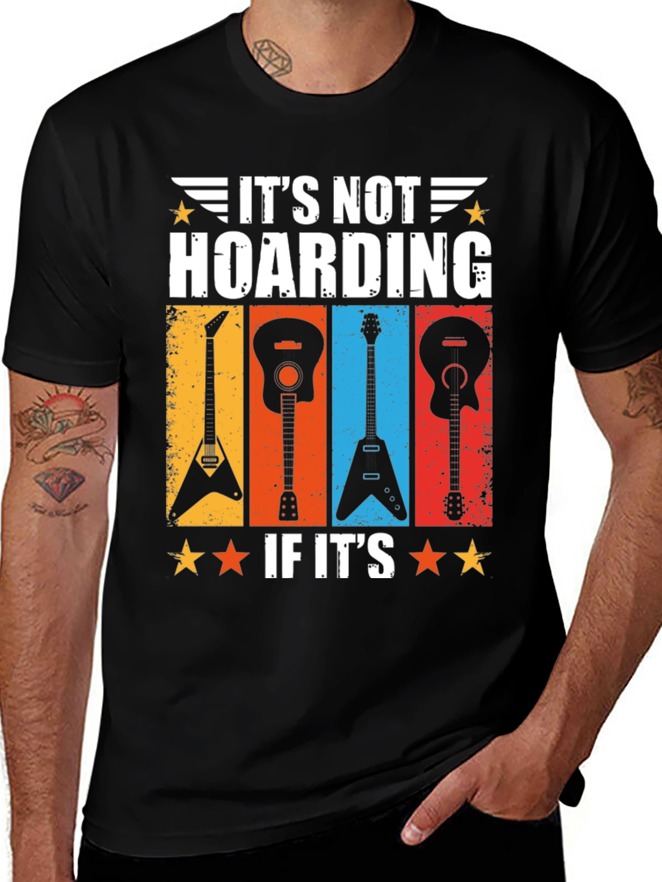 Variant 24 of Guitar Hoarding Funny T-Shirt Rock Musician Tee