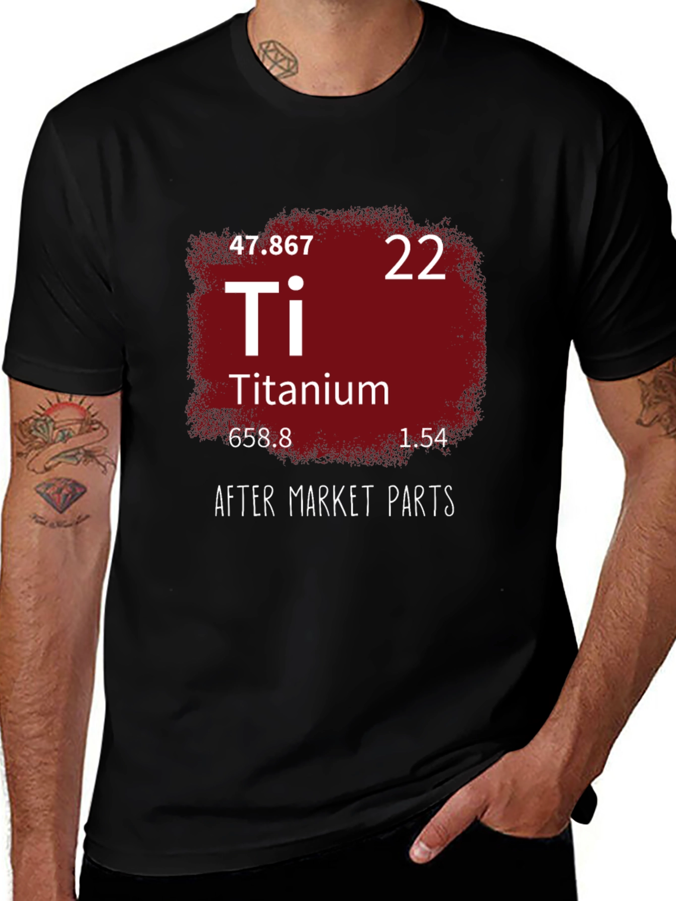 Variant 20 of Titanium Periodic Table Men's Black T-Shirt