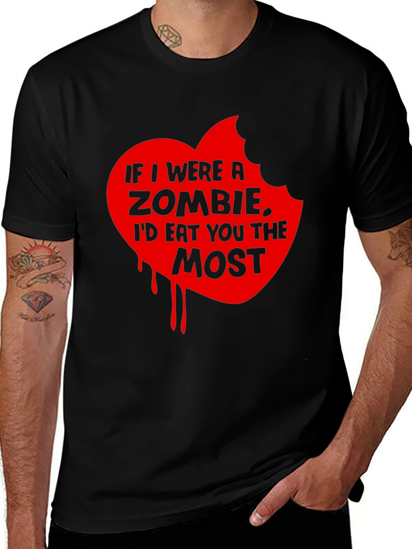 Variant 4 of Zombie Love T-Shirt - I'd Eat You Most