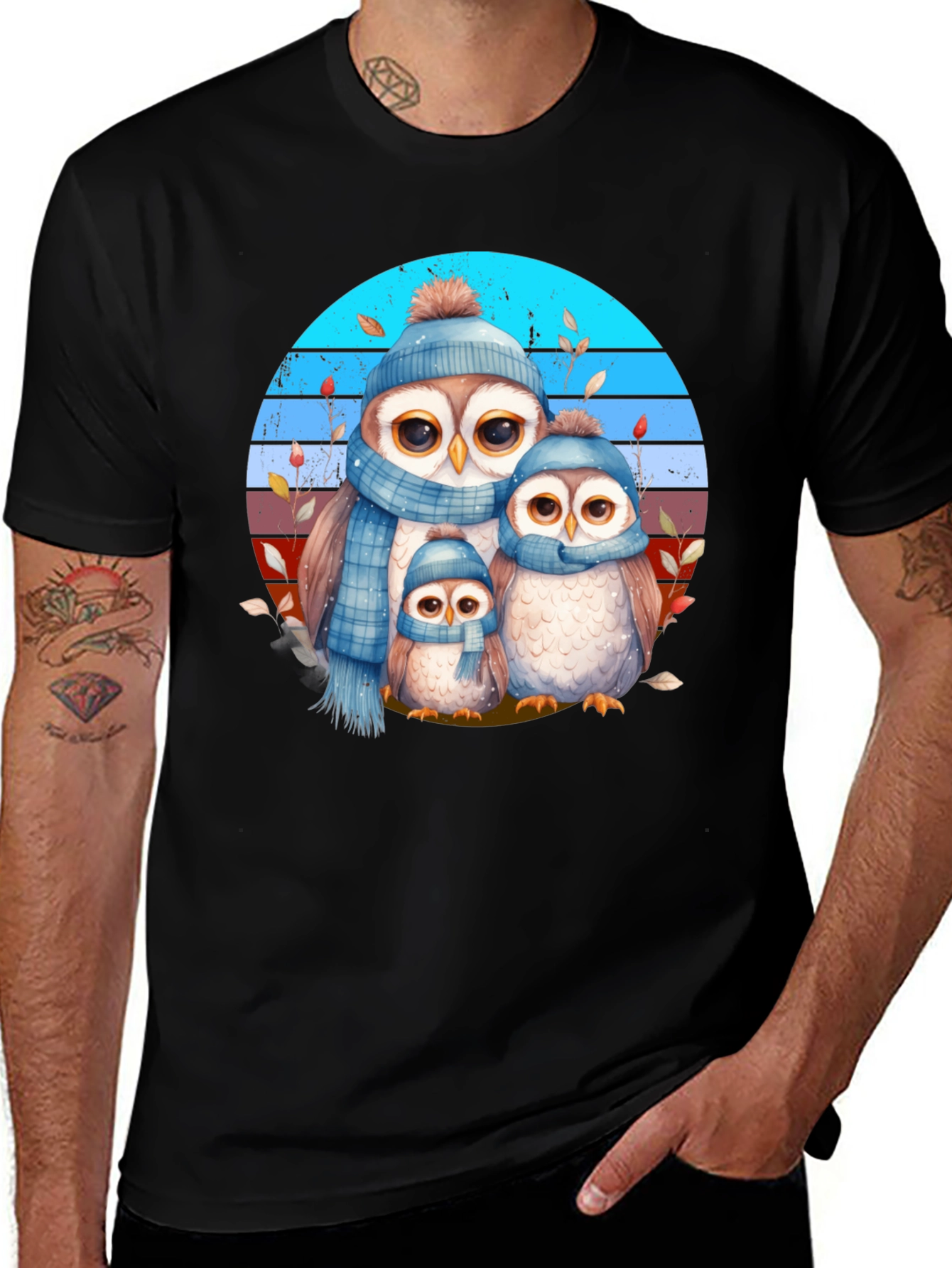Variant 8 of Cute Owl Family Graphic Tee