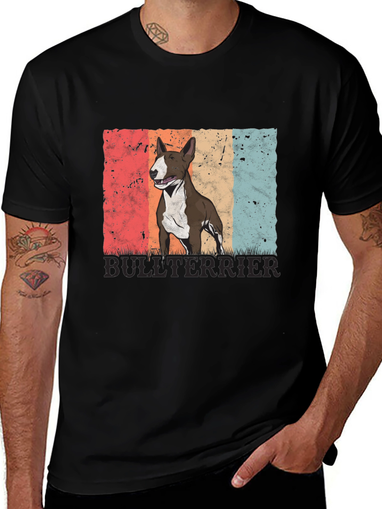 Variant 5 of Bull Terrier Graphic Print Black T-Shirt