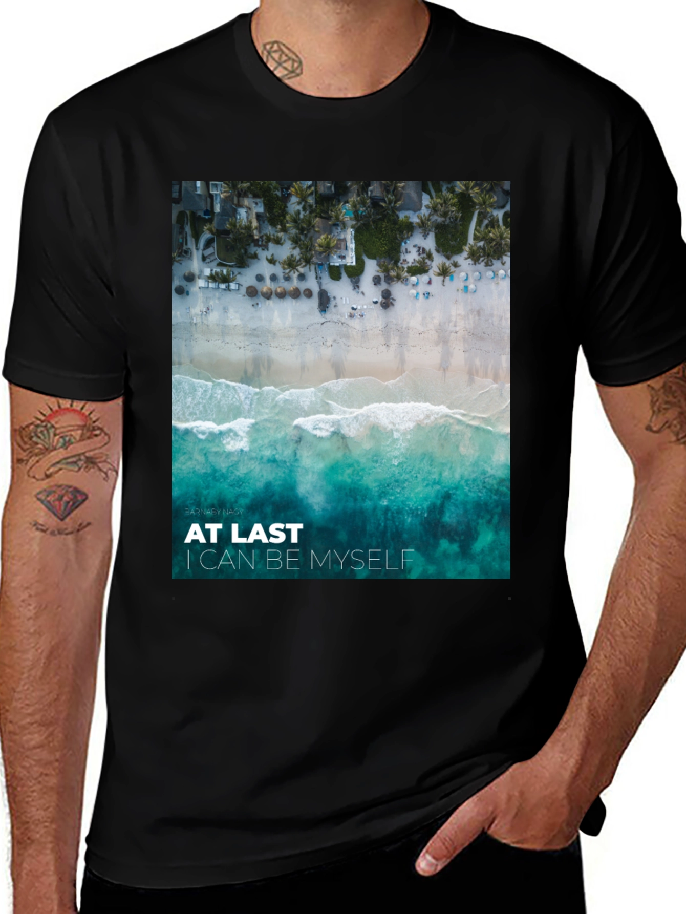 Variant 17 of Beach Scene T-Shirt - At Last, I Can Be Myself