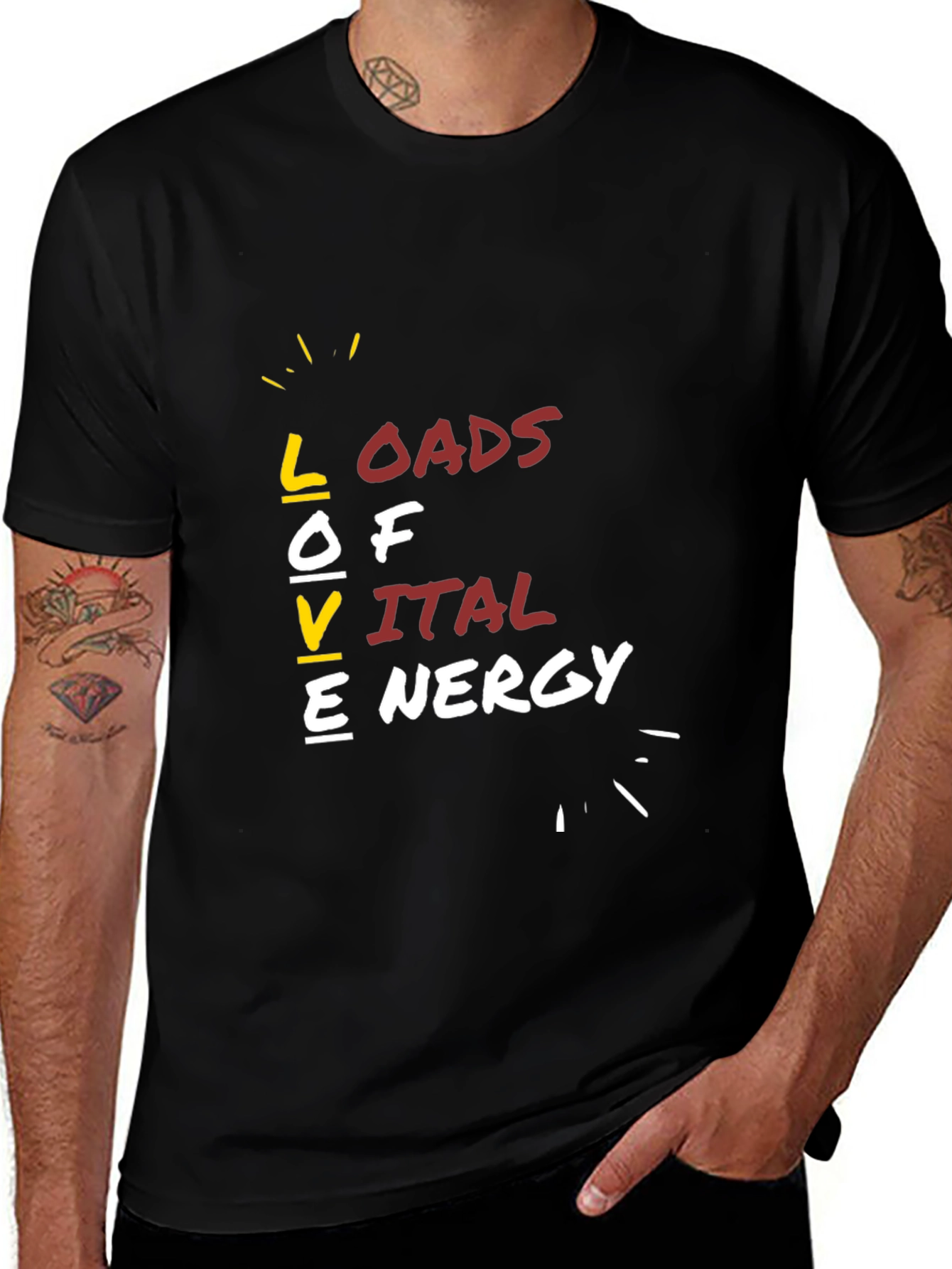 Loads of Vital Energy Graphic Tee - Black