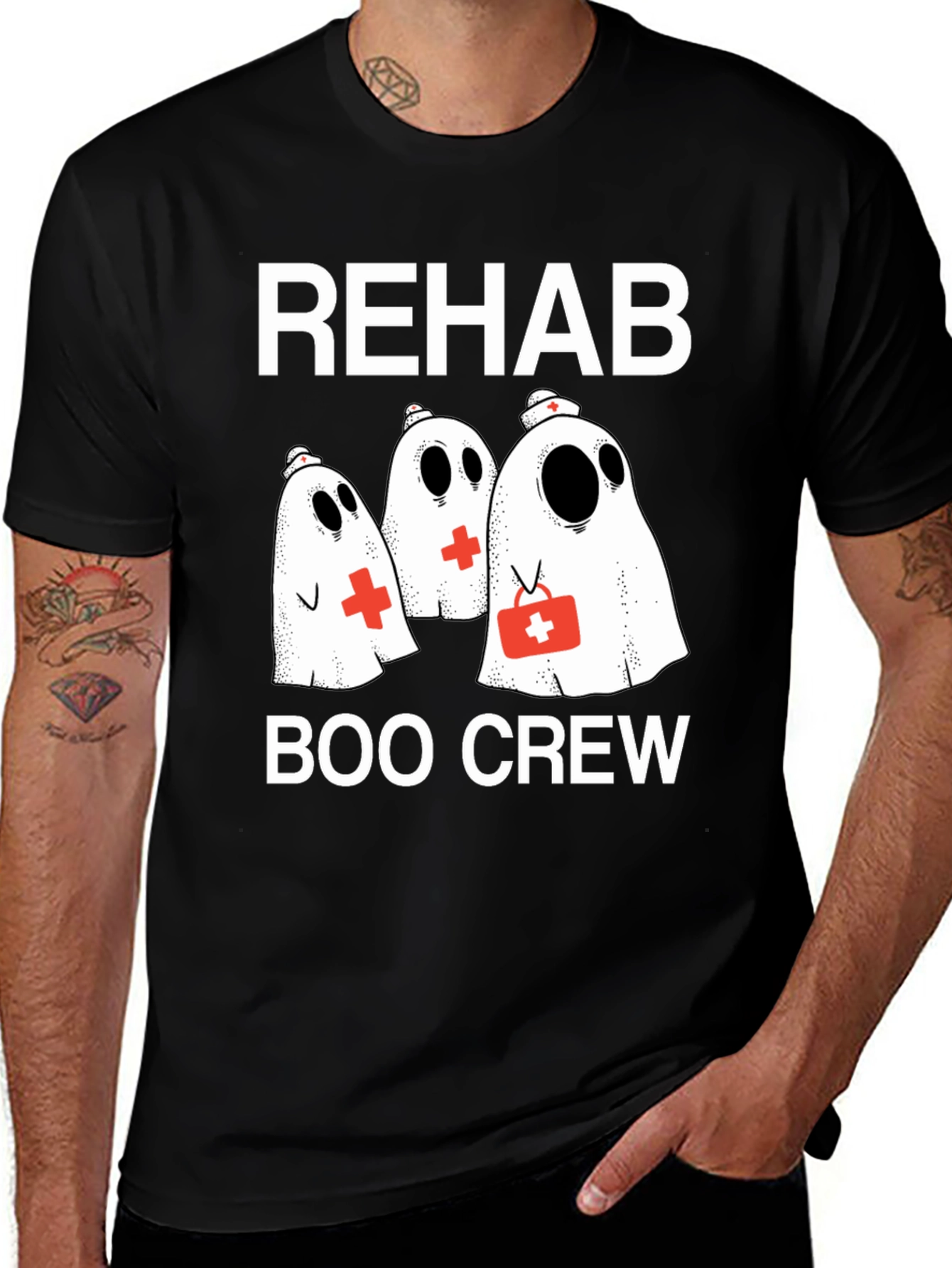 Rehab Boo Crew Halloween T-Shirt