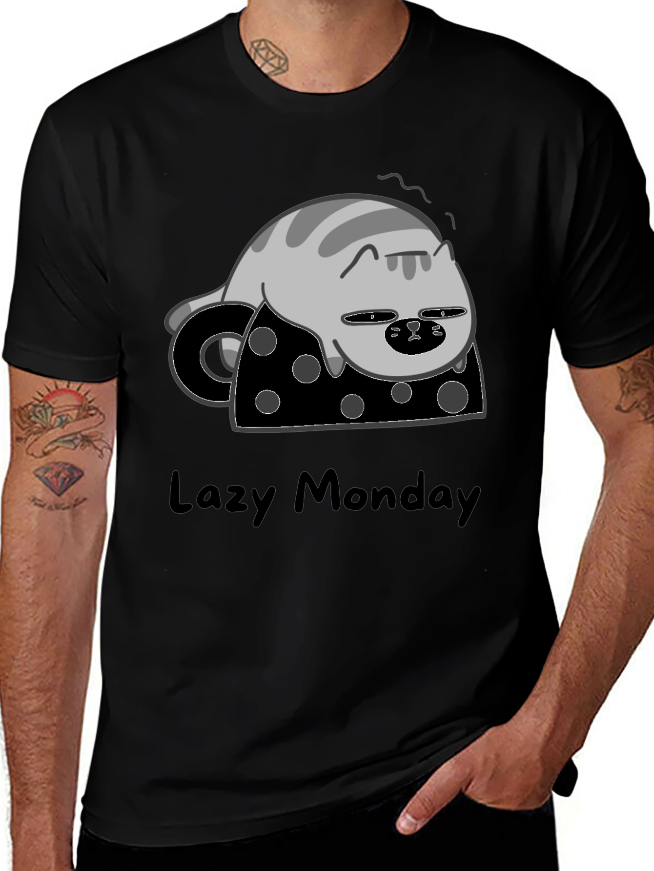Lazy Monday Cat T-Shirt - Comfy & Casual Tee