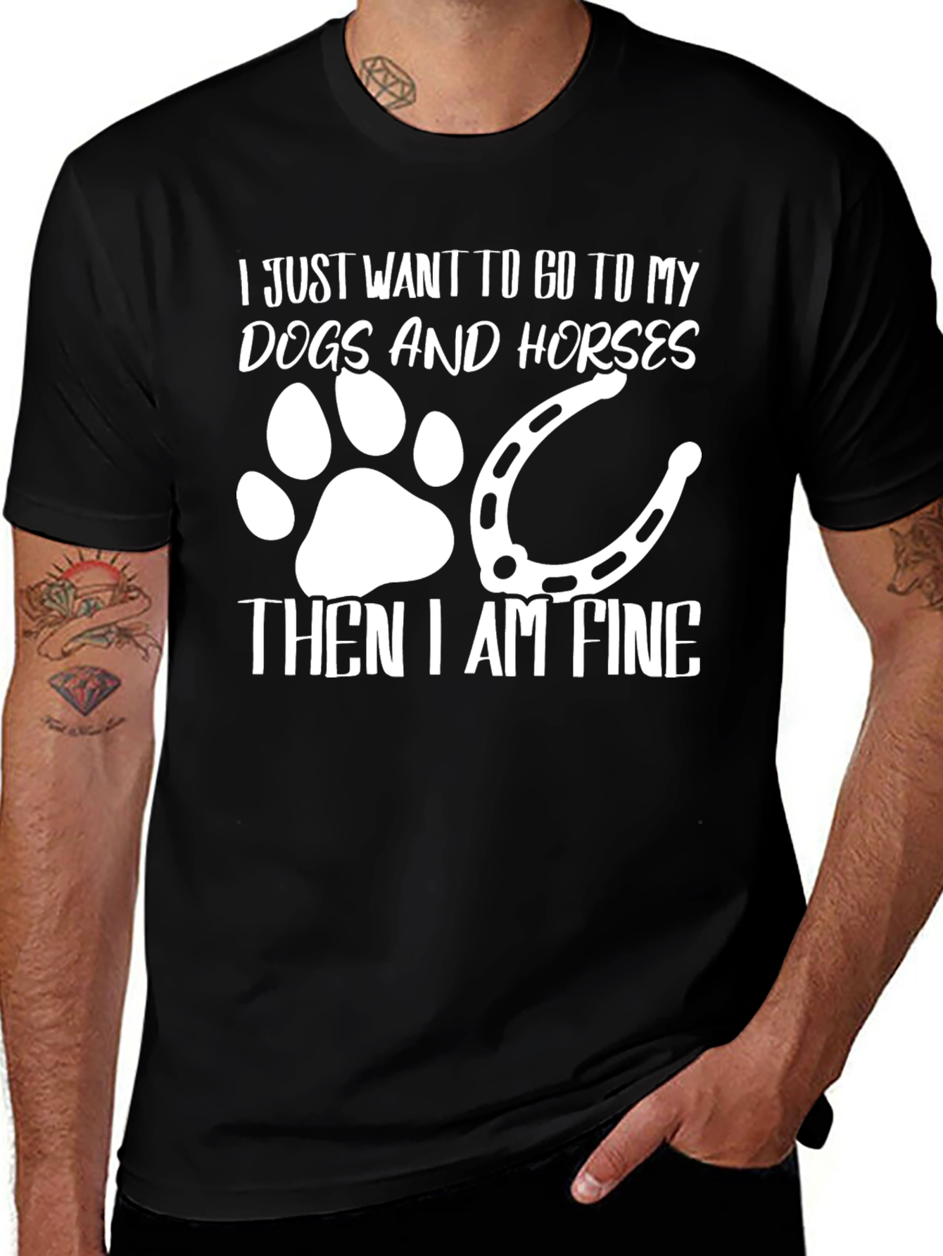 Dogs and Horses T-Shirt, Fine Design