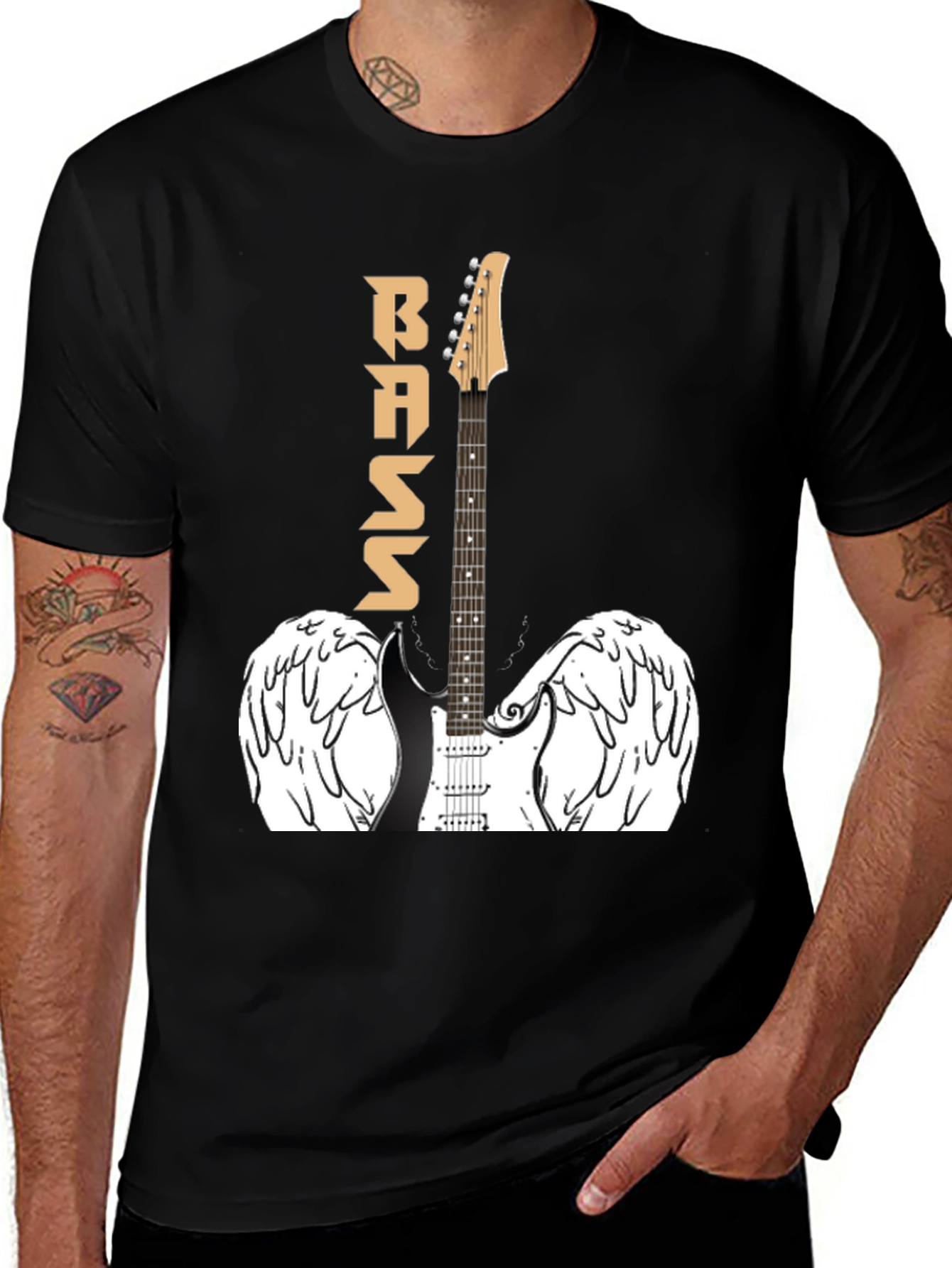 Variant 16 of Bass Guitar Angel Wings Graphic T-Shirt