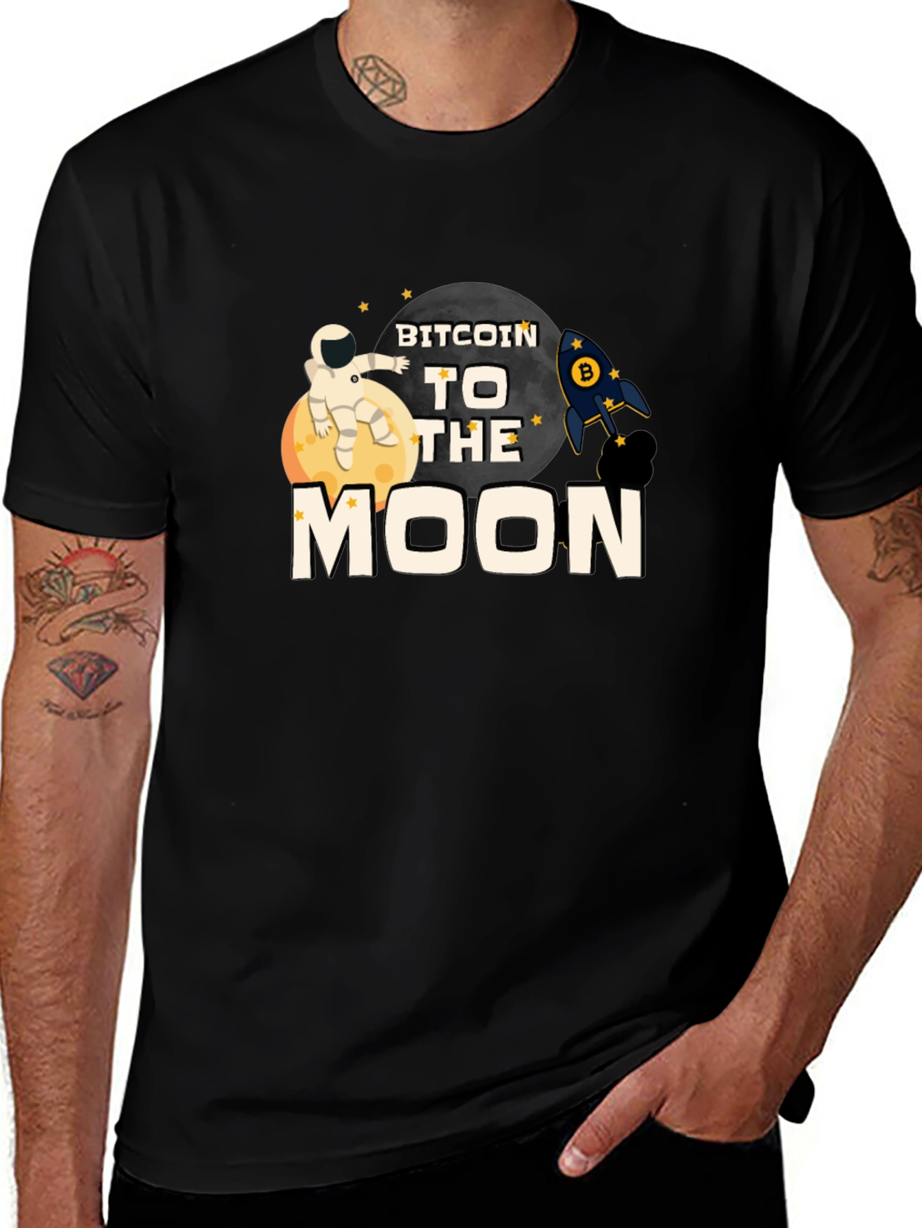 Variant 20 of Bitcoin to the Moon T-Shirt Crypto Astronaut