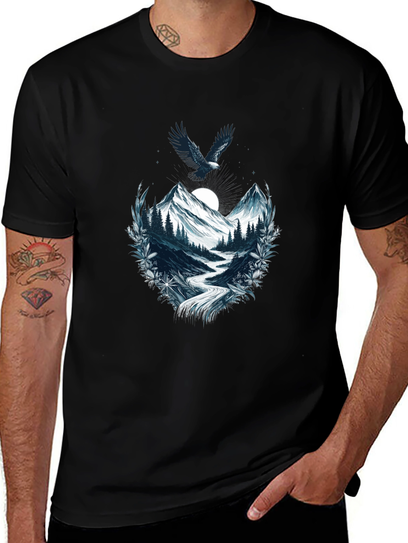 Variant 4 of Eagle Mountain Graphic Tee - Black