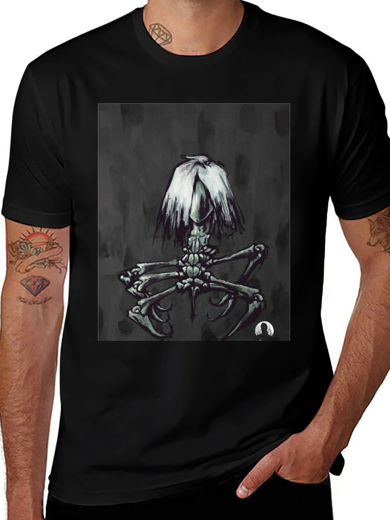 Variant 3 of Dark Surreal Skeleton Art T-Shirt