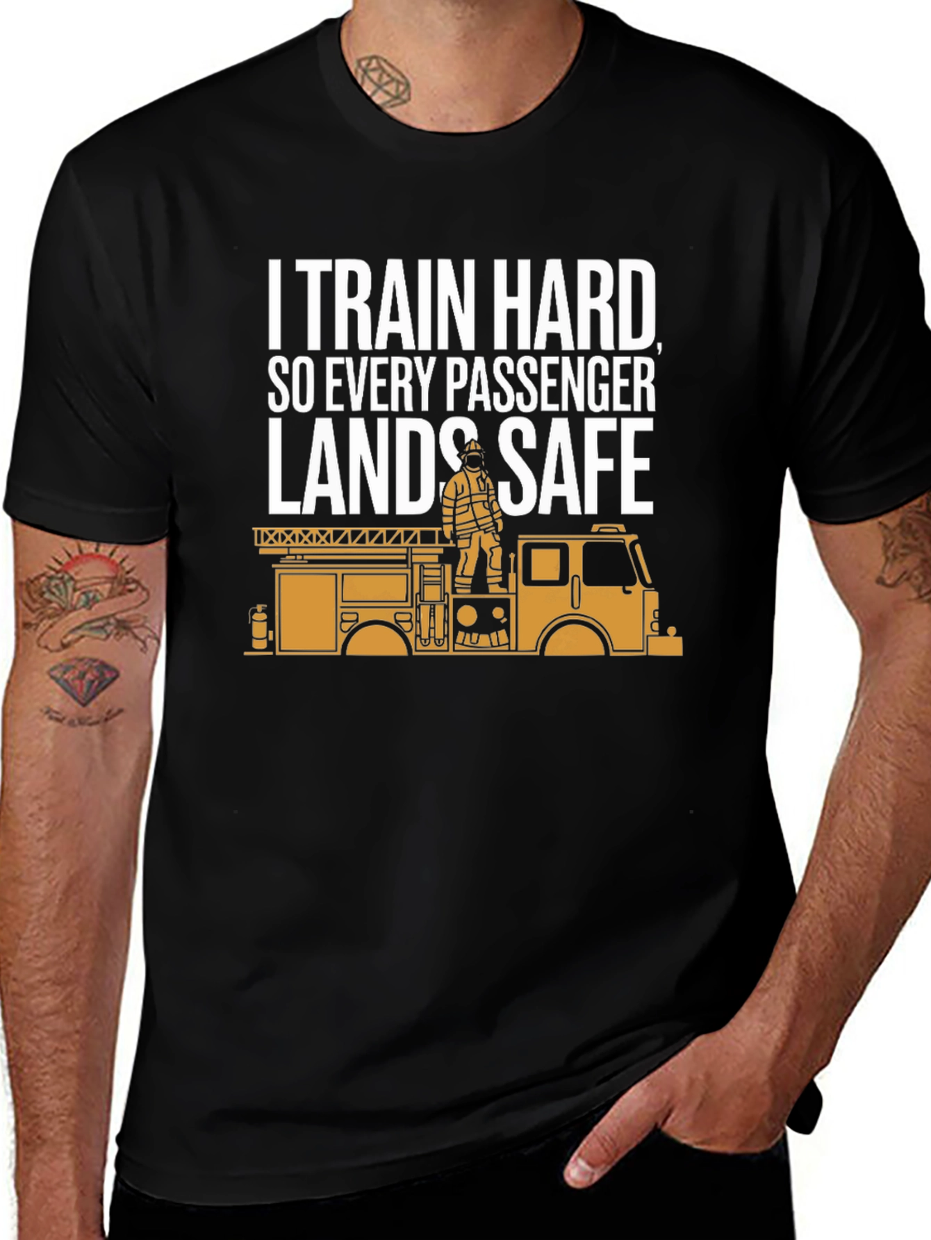 Variant 5 of Firefighter Training T-Shirt - Emergency Rescue Design