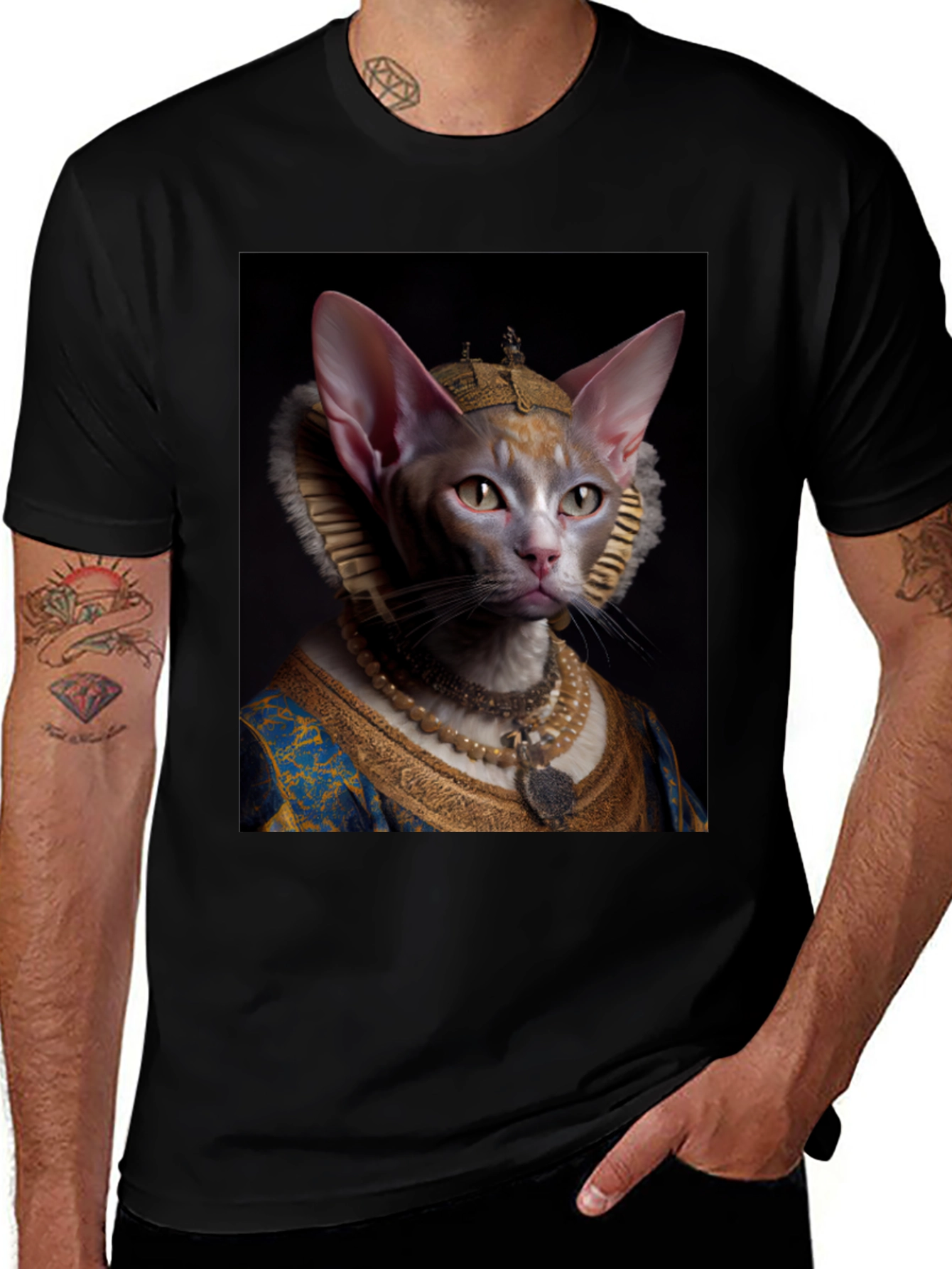 Regal Feline T-Shirt - Sphynx Cat Queen Design