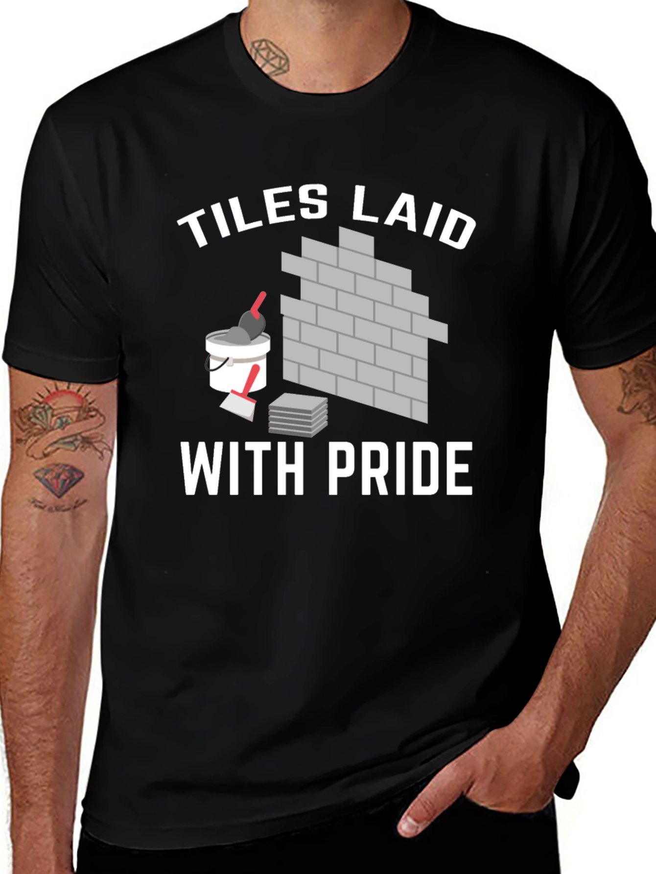 Variant 9 of Tiles Laid With Pride Black T-Shirt