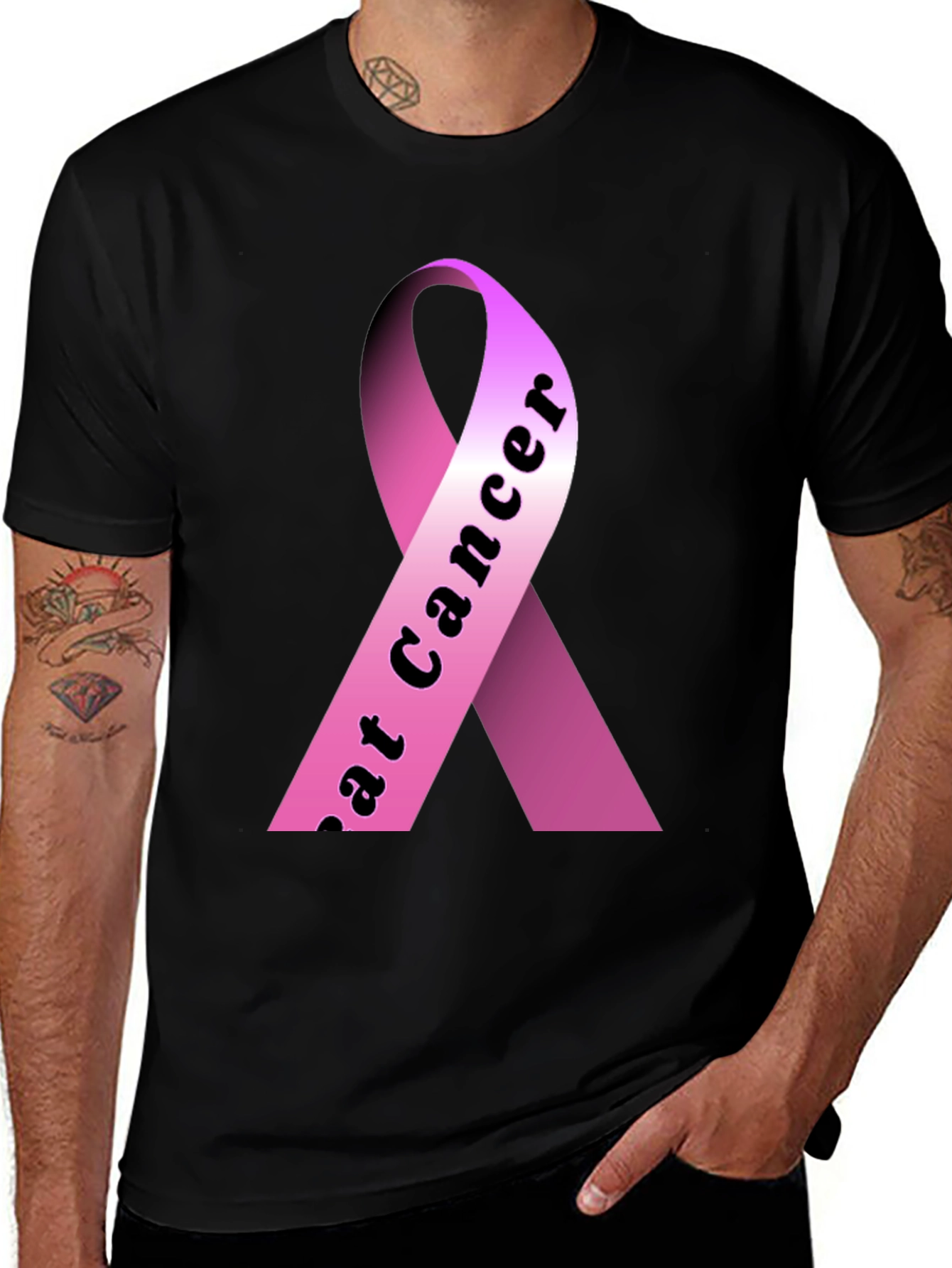Variant 17 of Fight Cancer T-Shirt - Pink Ribbon Design
