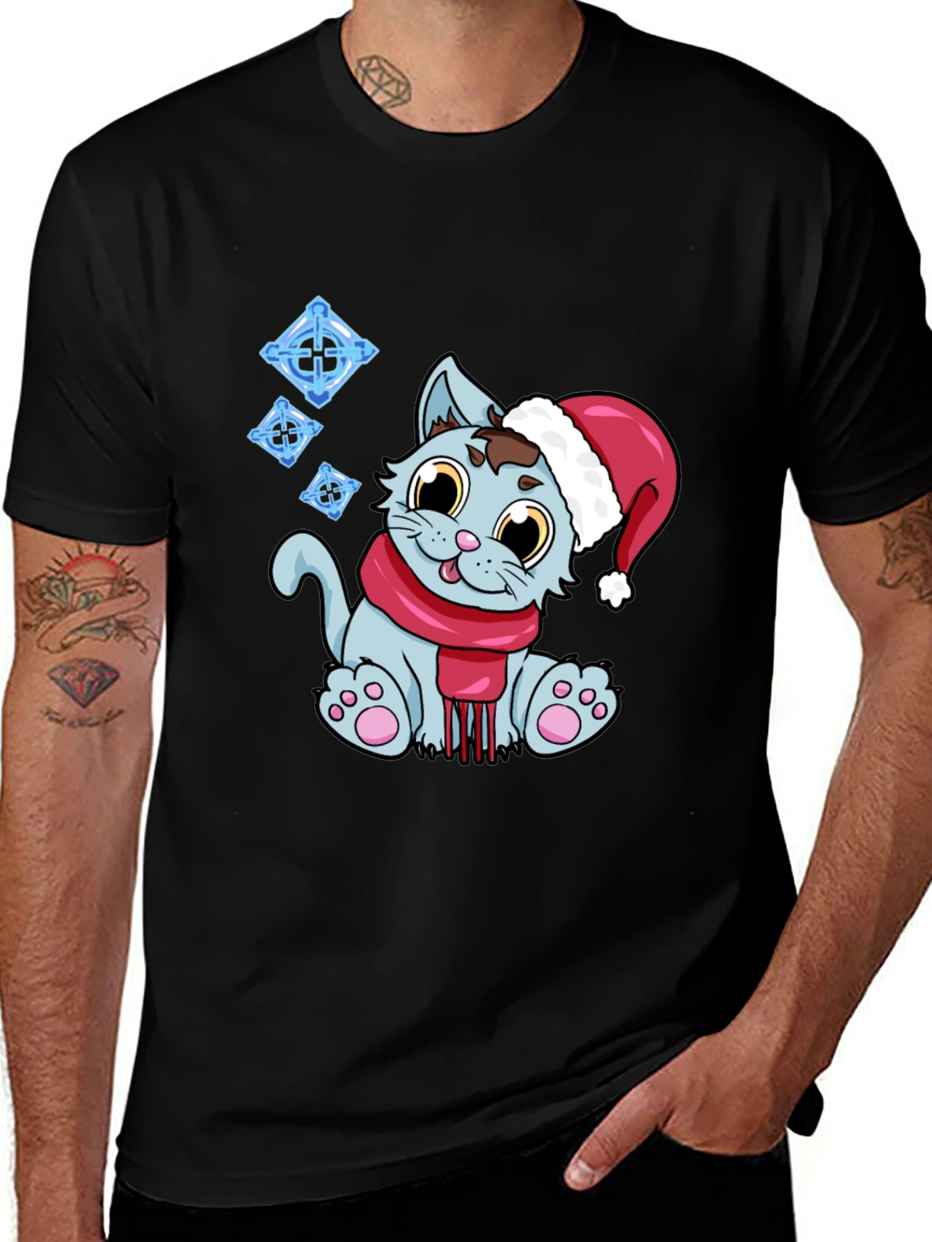 Festive Cat T-Shirt - Holiday Cheer