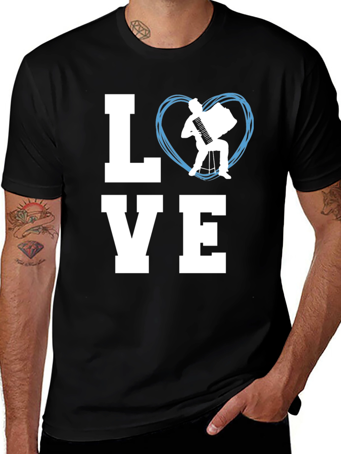 Variant 22 of Love Accordion T-Shirt - Musical Instrument Tee