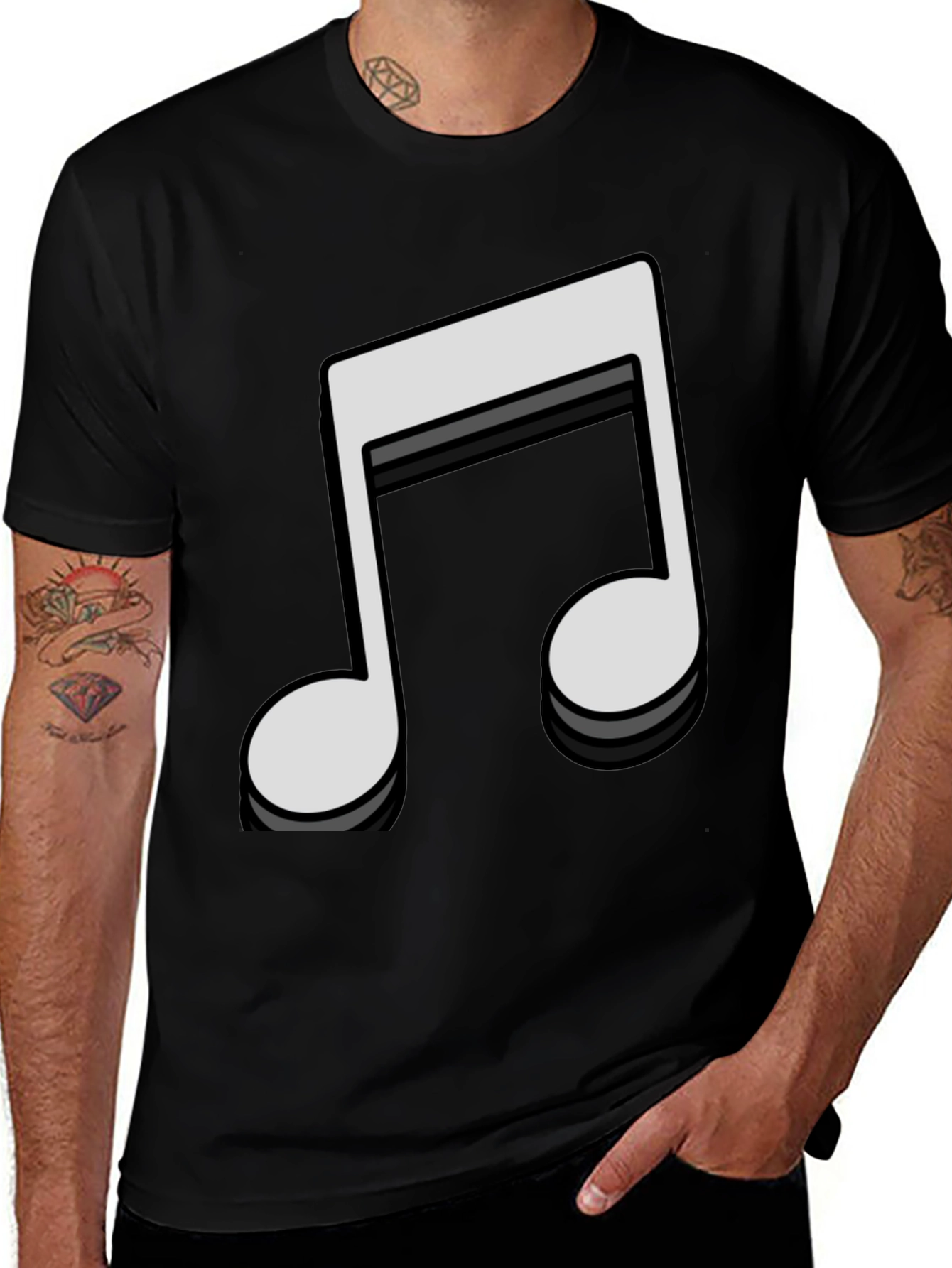 Variant 5 of Musical Note Graphic Tee - Black Unisex Shirt