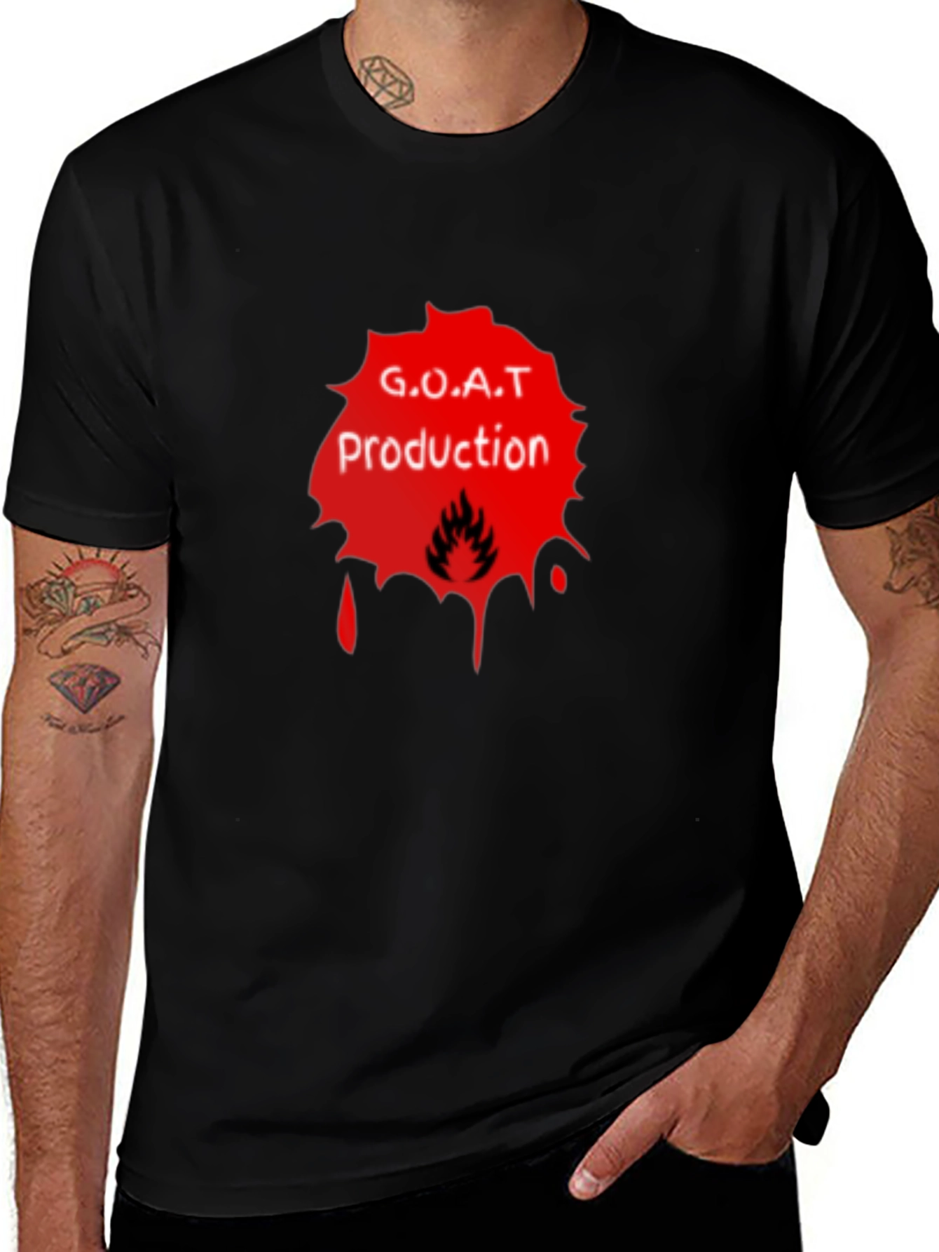 Variant 15 of G.O.A.T Production Black Graphic Tee