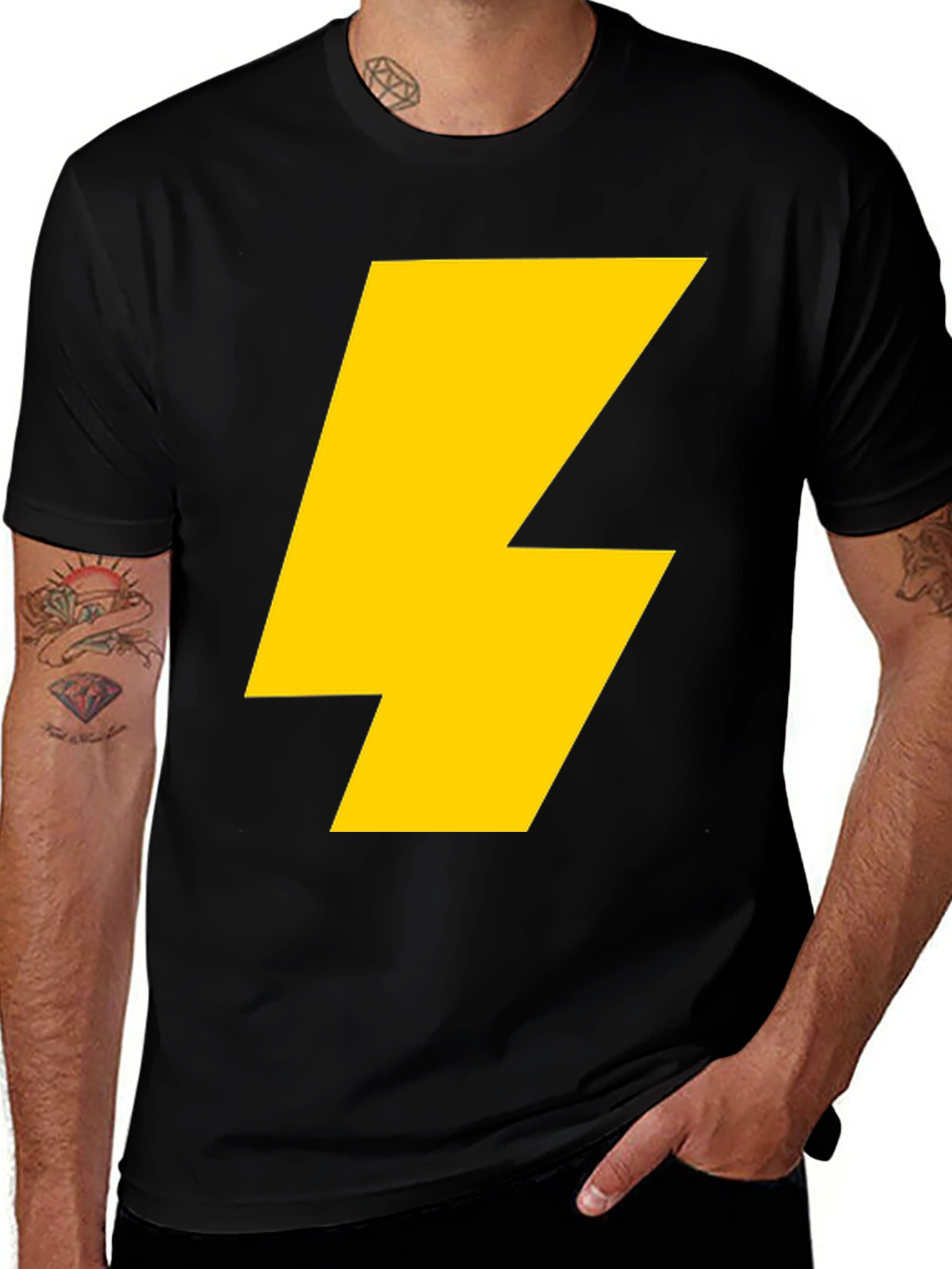 Variant 16 of Lightning Bolt Graphic Black T-Shirt