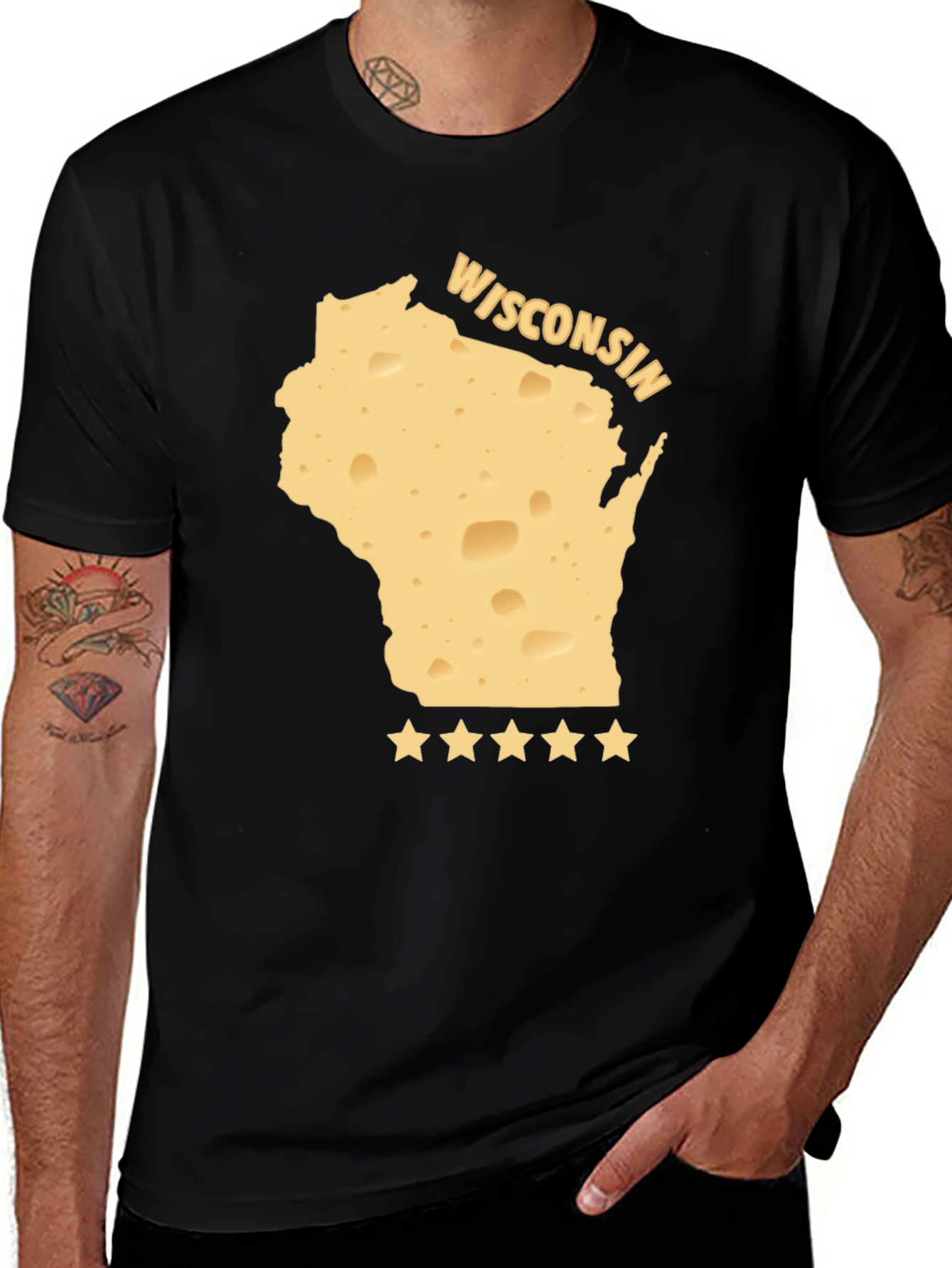 Wisconsin Cheese State Pride T-Shirt - Black