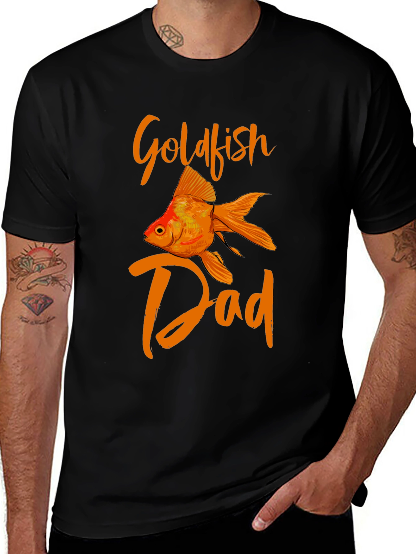 Goldfish Dad Graphic T-Shirt - Black