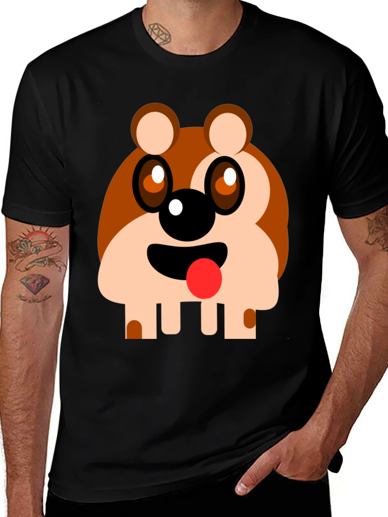Variant 6 of Funny Cartoon Dog Graphic T-Shirt