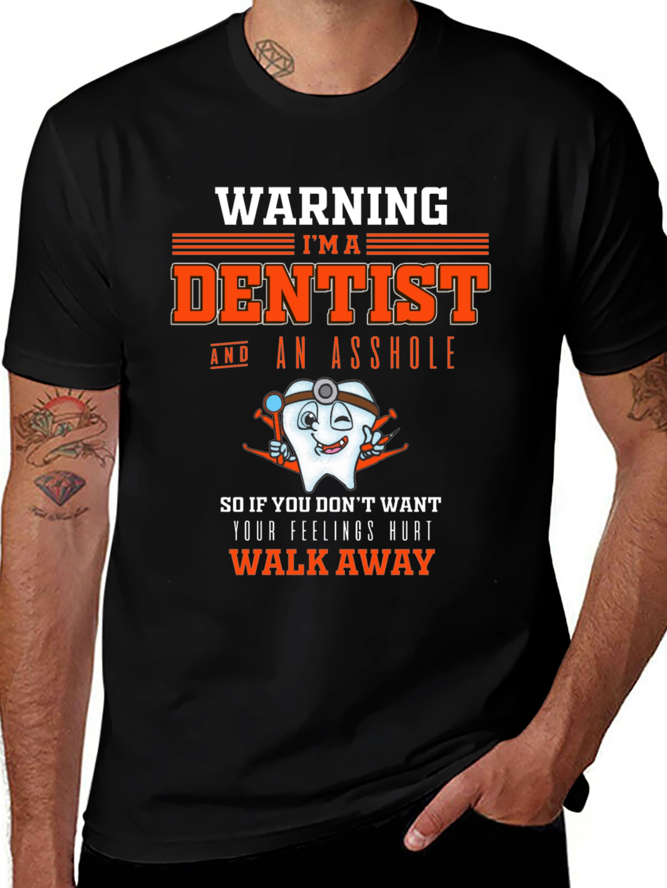 Variant 11 of Dentist Warning T-Shirt - Funny Dental Humor Tee