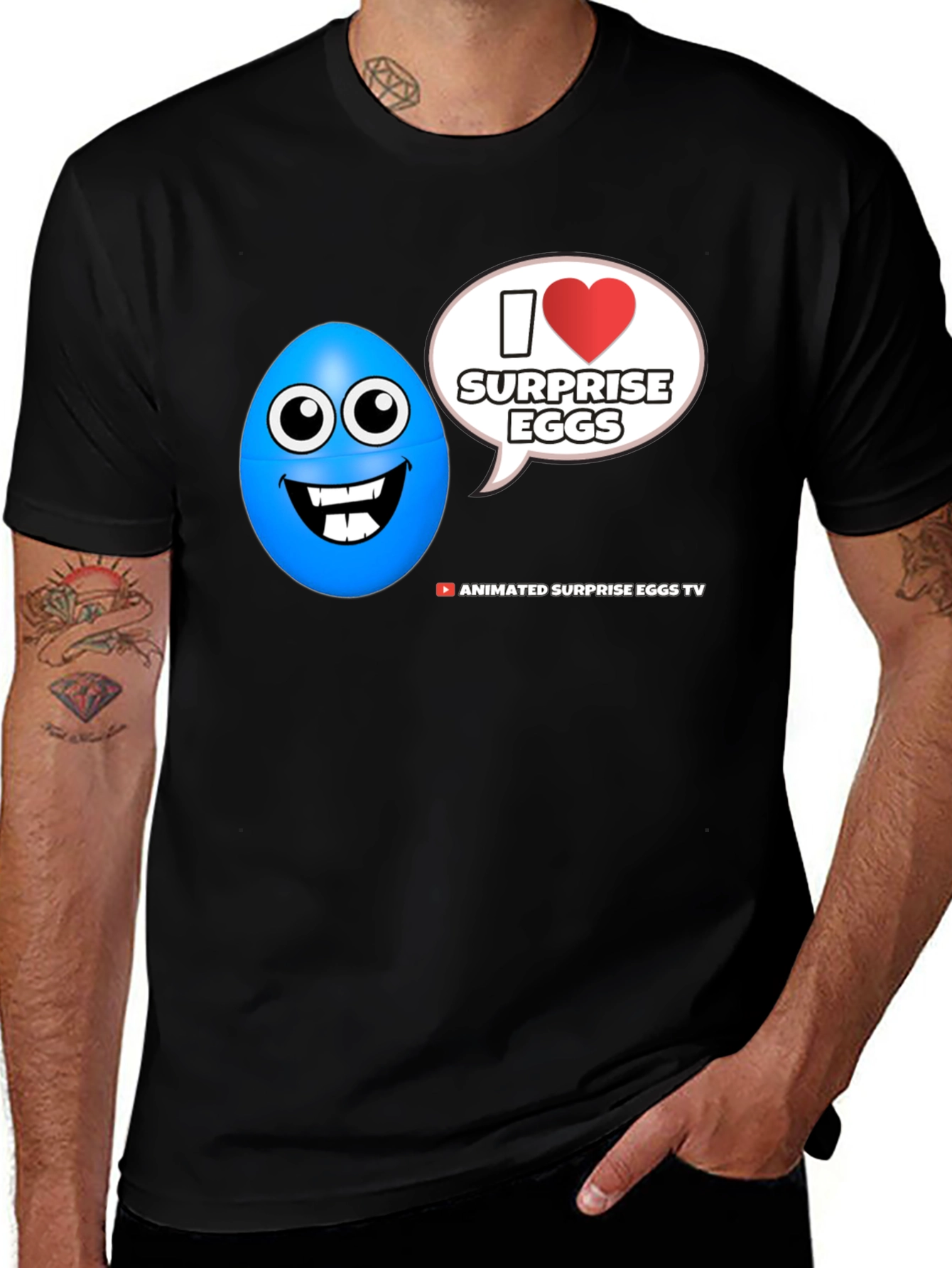 Variant 28 of I Heart Surprise Eggs Black T-Shirt