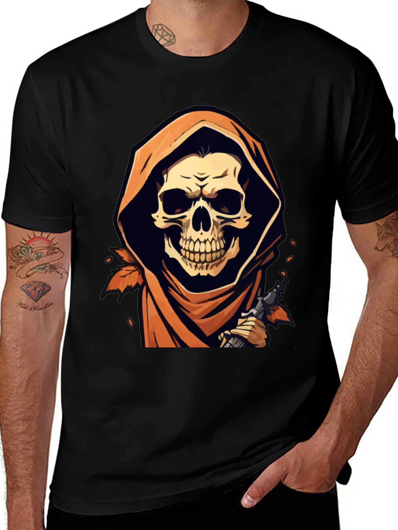 Grim Reaper Black Graphic T-Shirt