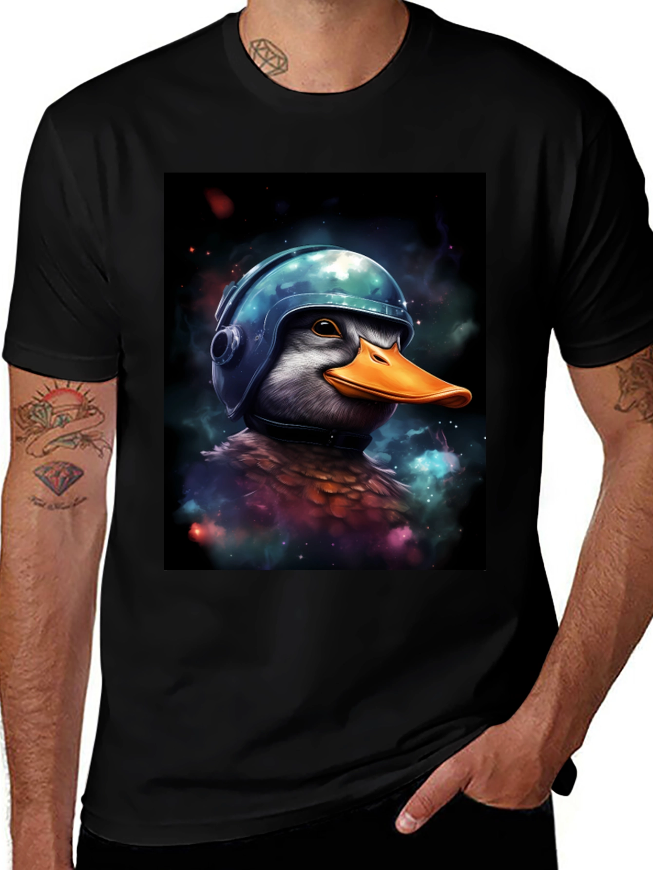 Black Duck in Helmet Graphic Tee main image