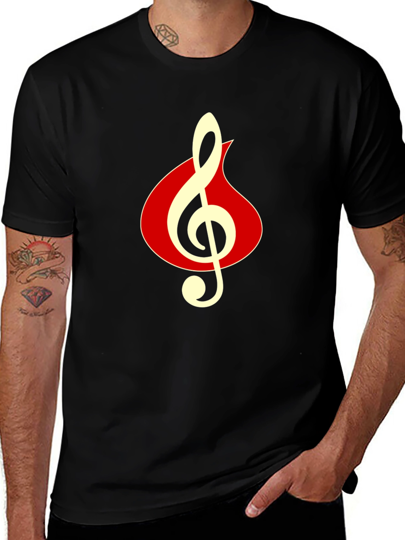 Variant 9 of Musical Treble Clef Graphic Tee