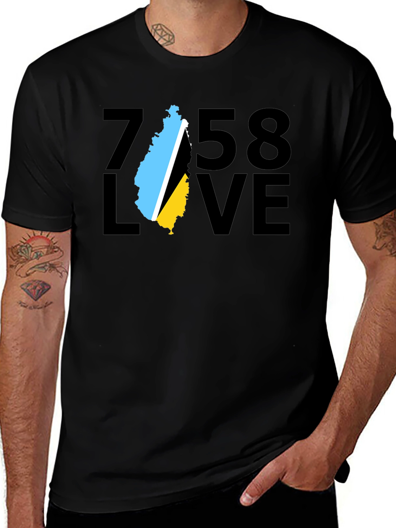 Variant 19 of 758 Love St. Lucia Flag T-Shirt