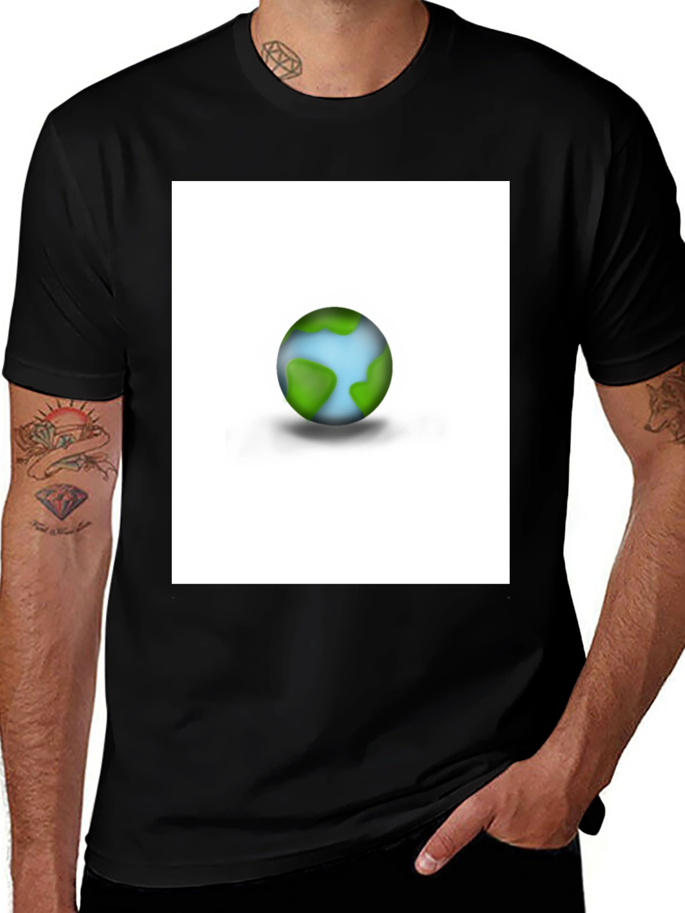 Earth Graphic Black T-Shirt