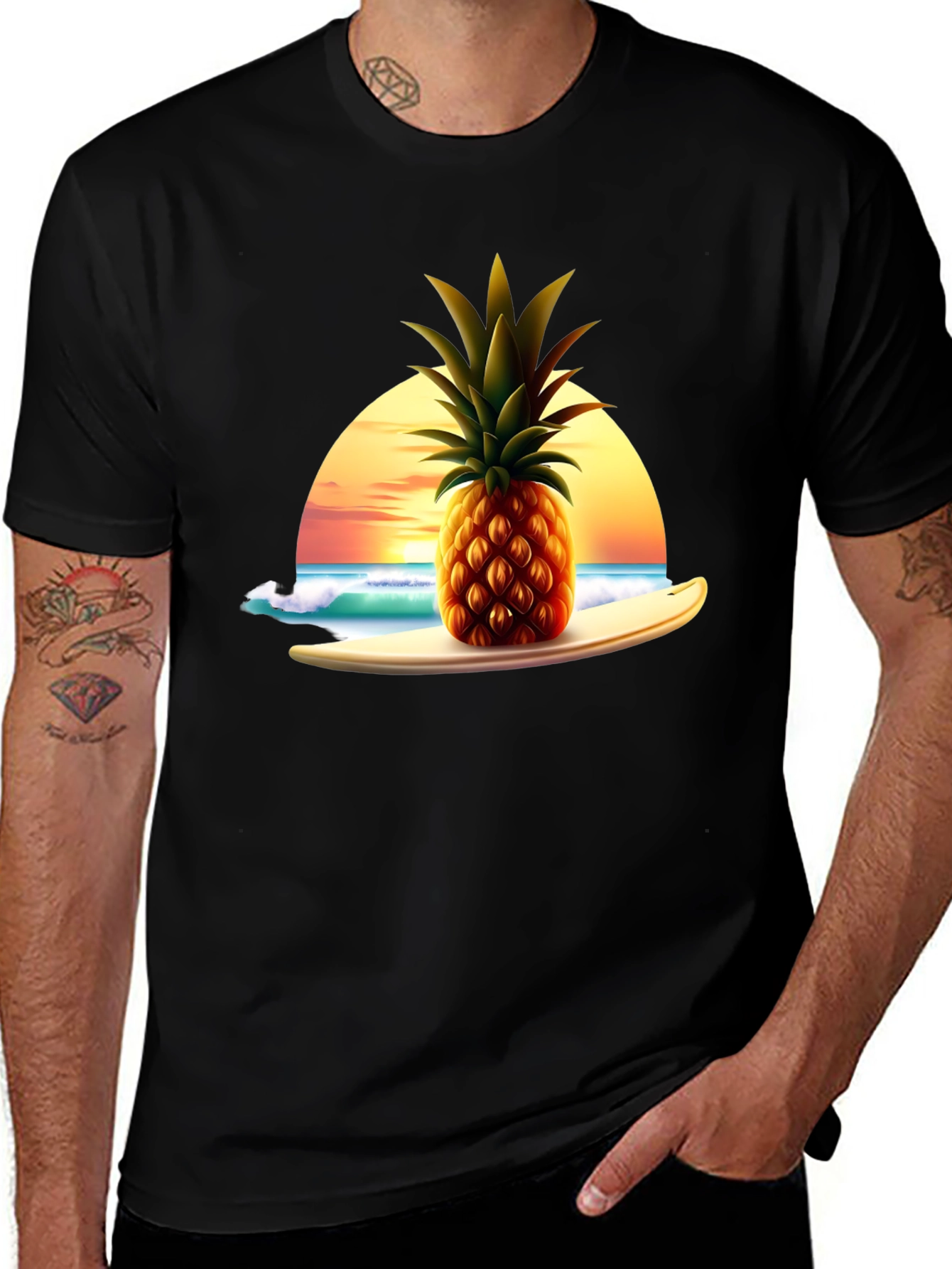 Variant 10 of Pineapple Sunset Surf T-Shirt