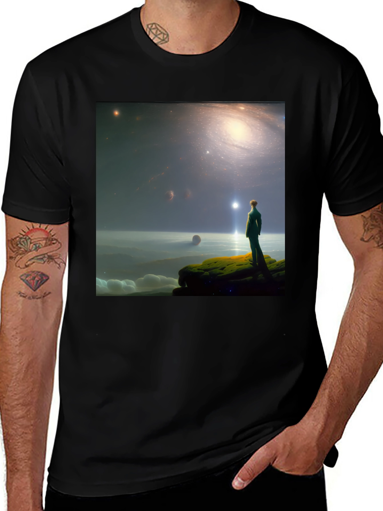 Variant 27 of Galactic Dreamer T-Shirt - Stargazer Design