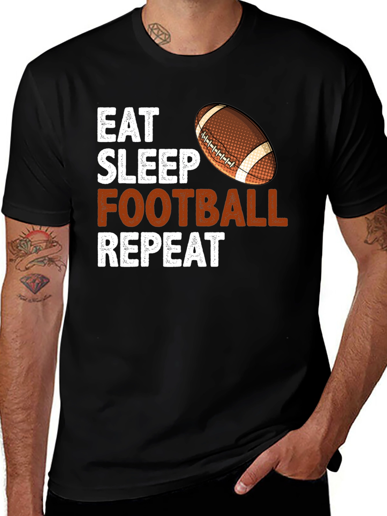 Variant 9 of Eat Sleep Football Repeat T-Shirt